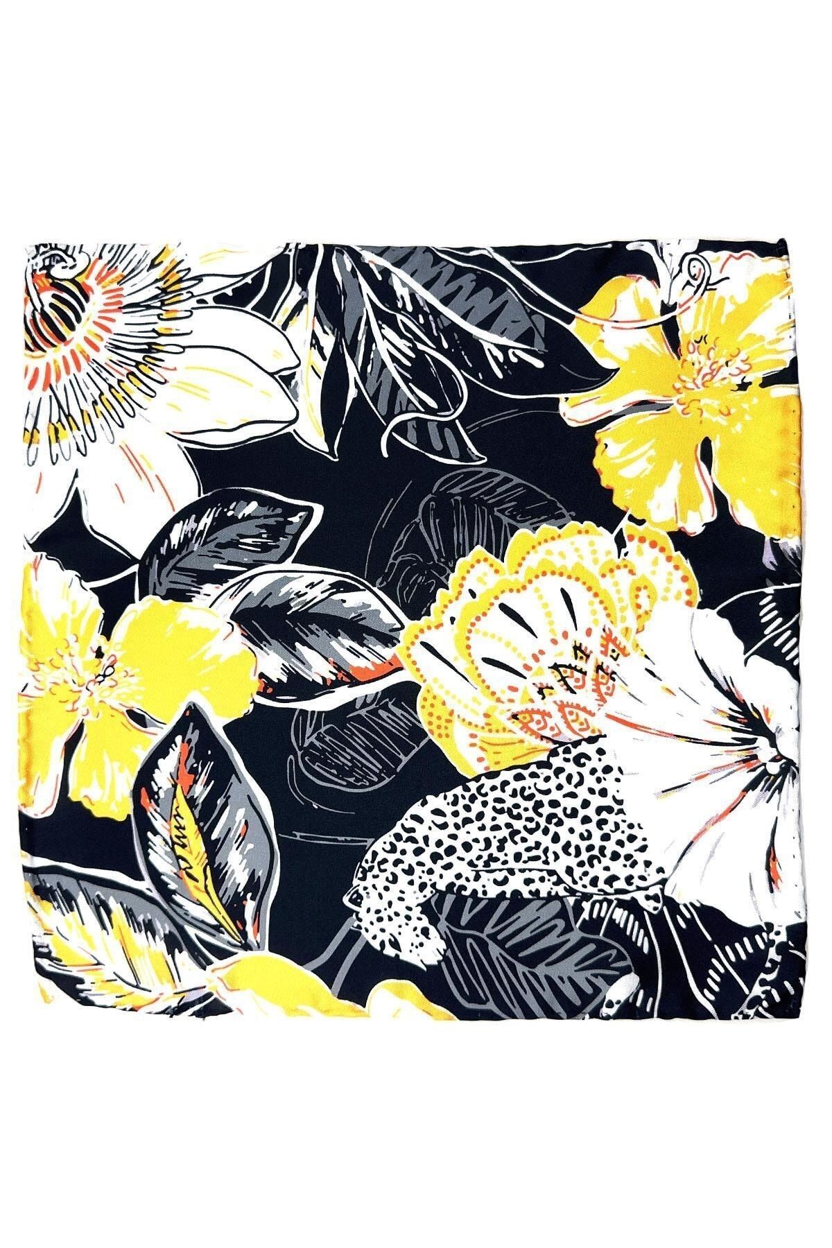  دستمال جیبی مردانه طرح گل مشکی SPS560-41