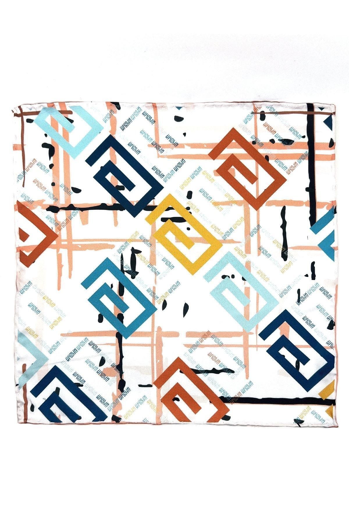  دستمال جیبی مردانه طرح‌دار سفید Sps574-28