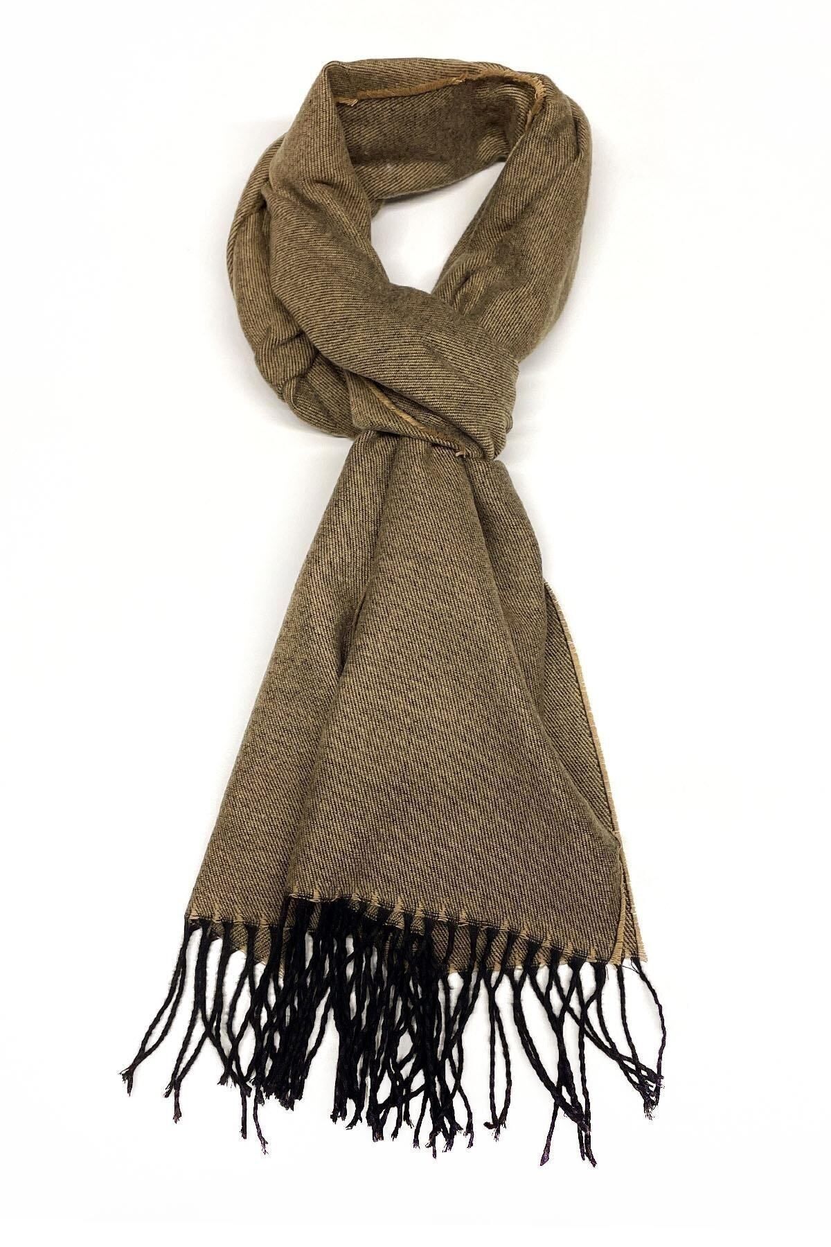  شال گردن مردانه دو رو زرد K402