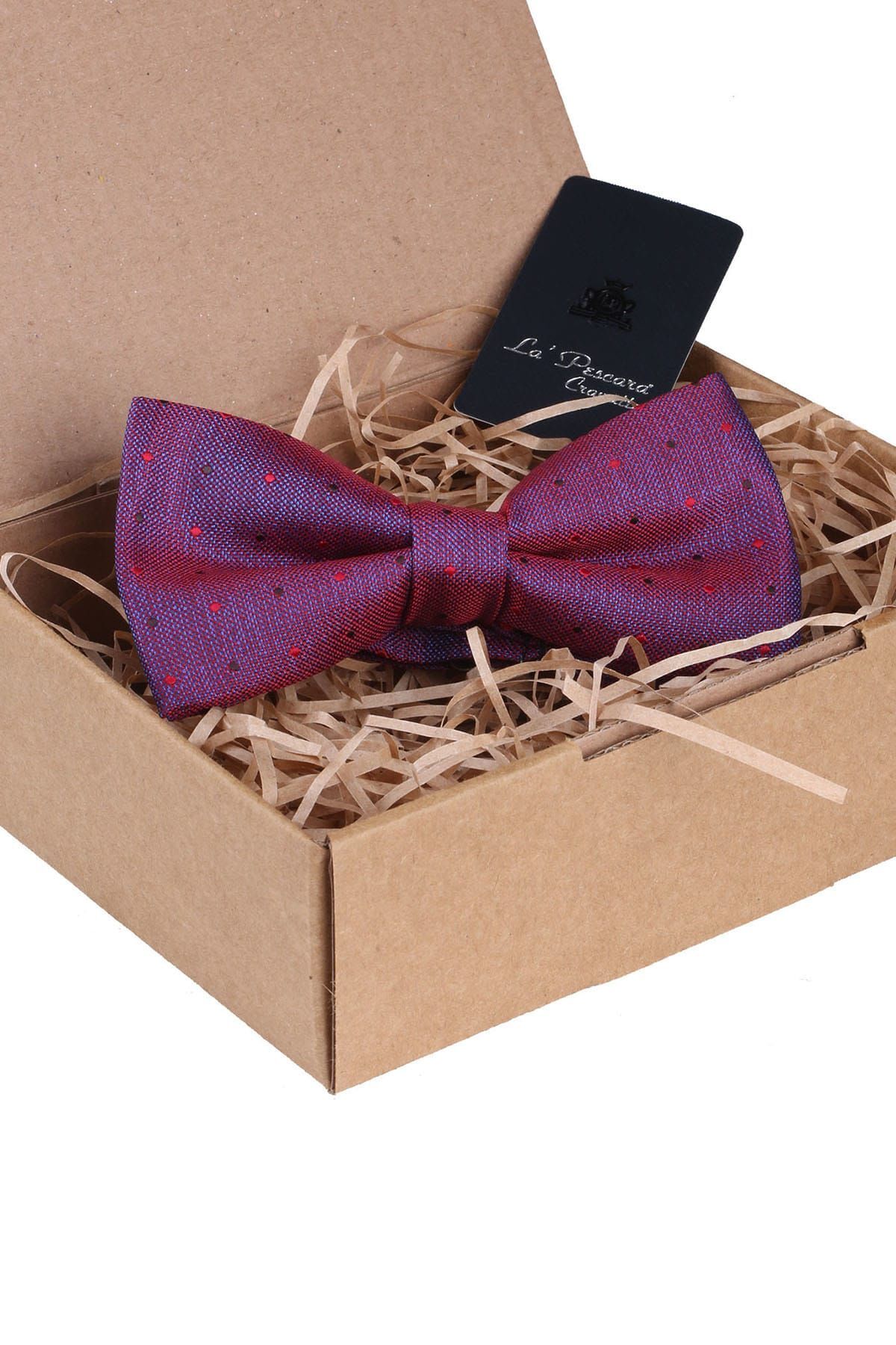  پاپیون خالدار سرمه‌ای - زرشکی P640