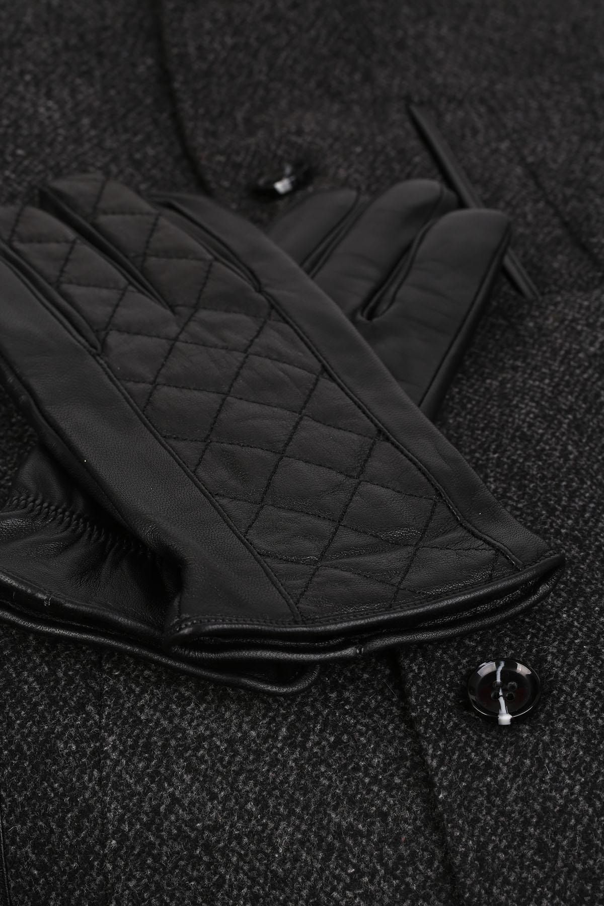  دستکش‌های چرمی مردانه مشکی Hand12