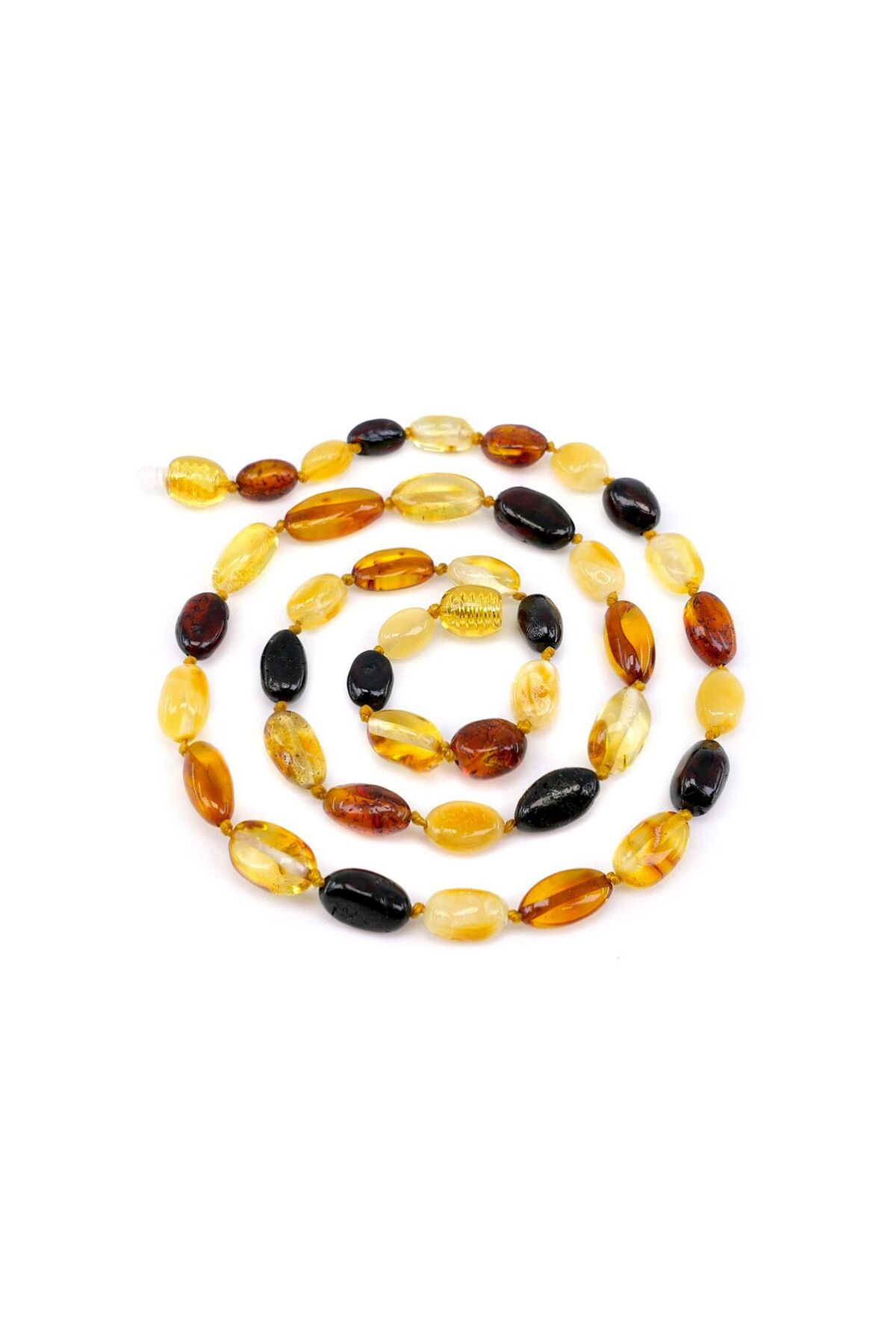 Adult Baltic Drop Amber Necklace Olive Stone Design 45-46cm, Gift Necklace