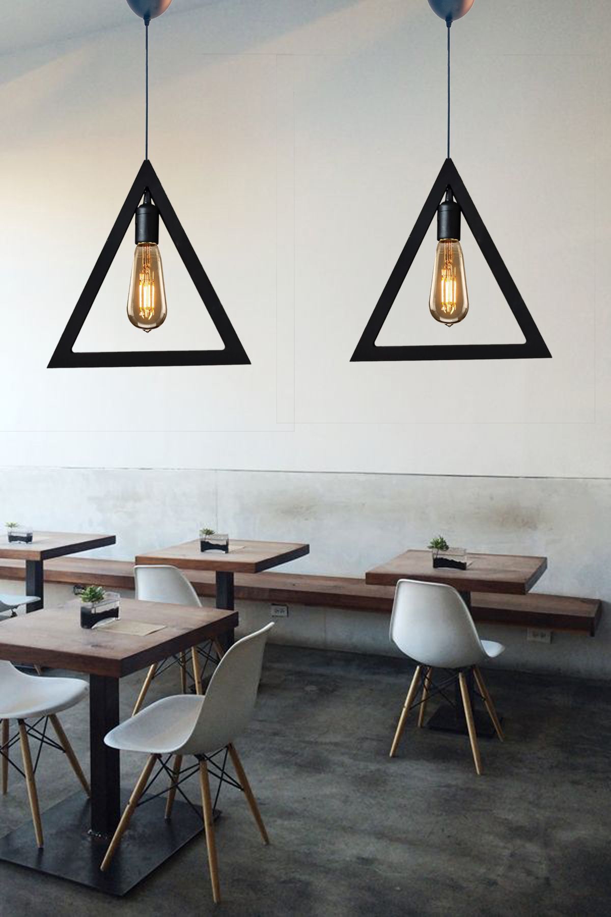 UTKU TASARIM-Modern Retro Triangle Pendant Lamp - Chandelier Ceiling Lamp for Office, Cafe, Bar and Hotel 4