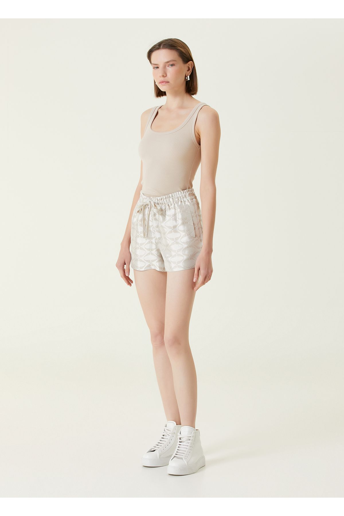 Zadig&Voltaire-Paxi Wings Size 34 Off White Jacquard Shorts 1