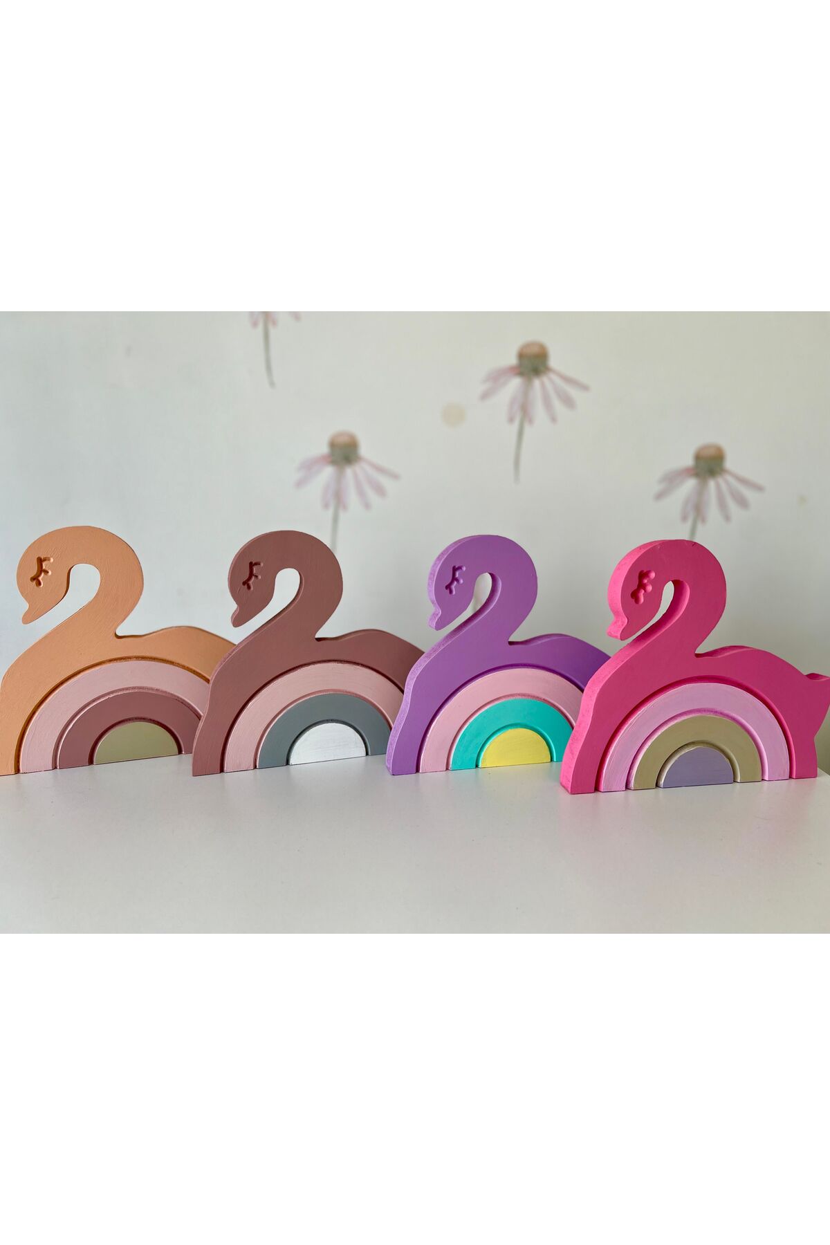 Kuğu ahşap bebek odası dekor aksesuar