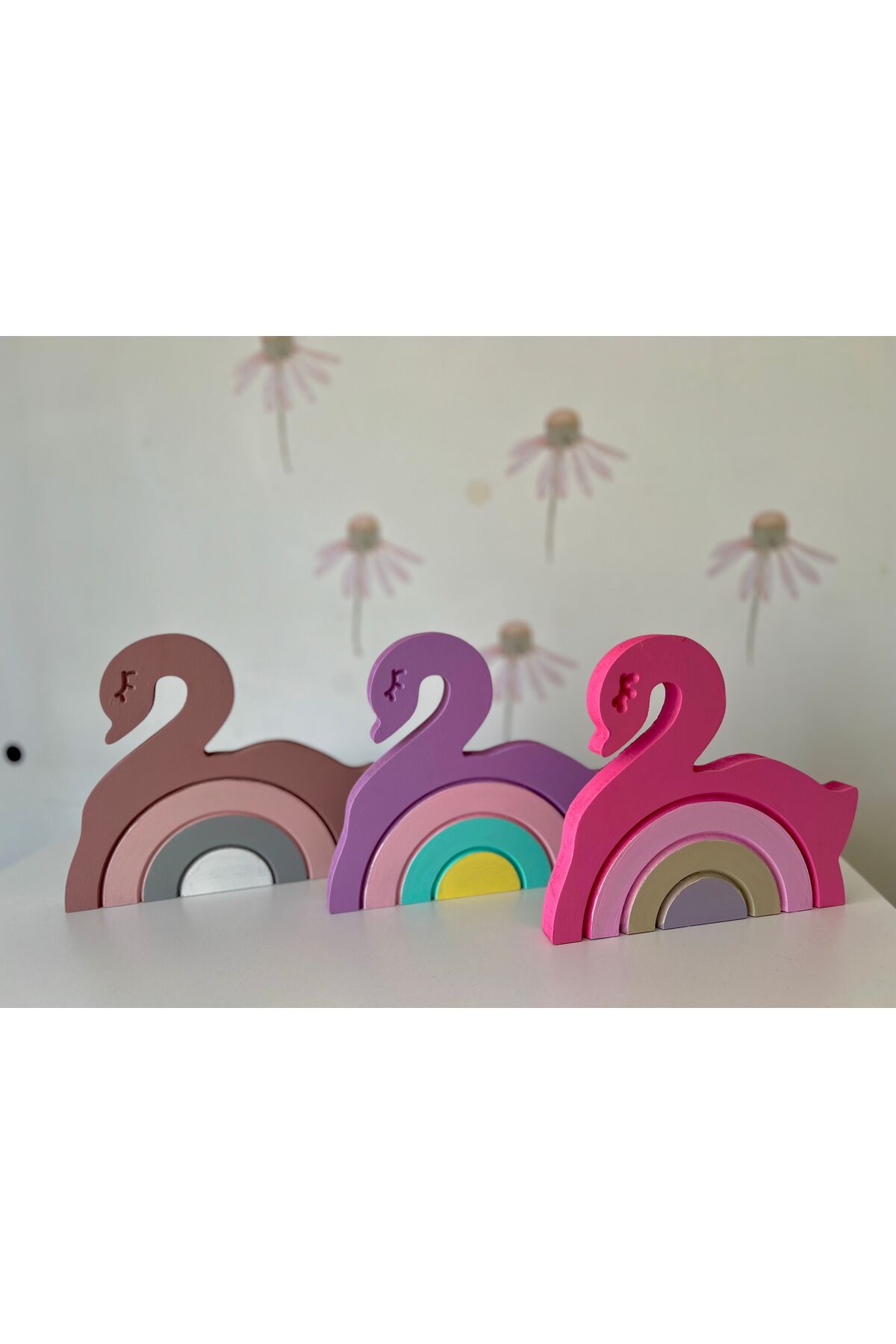 Kuğu ahşap bebek odası dekor aksesuar