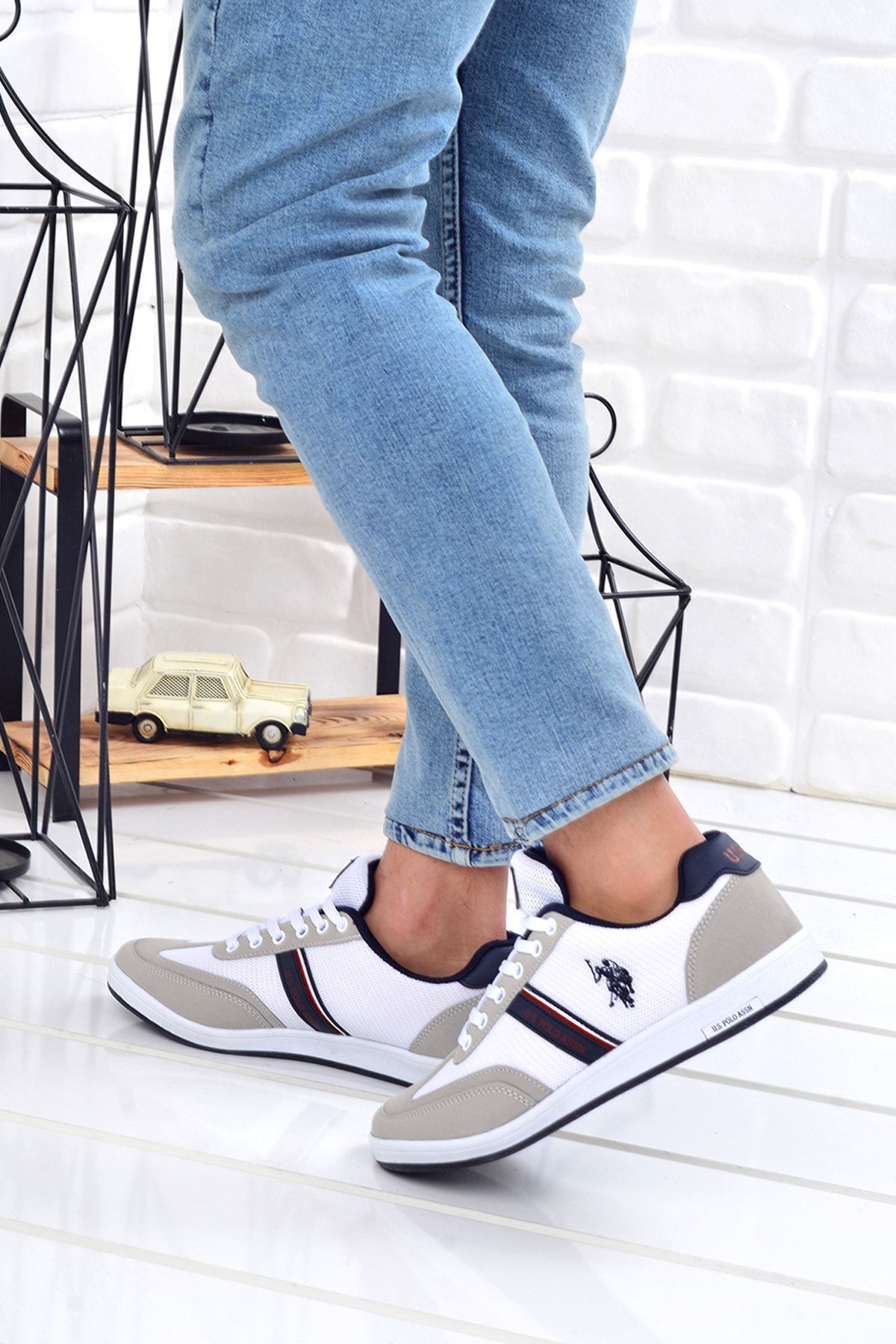 یو اس پولو کفش ورزشی راحتی مردانه Assn. Kares 3376 سفید