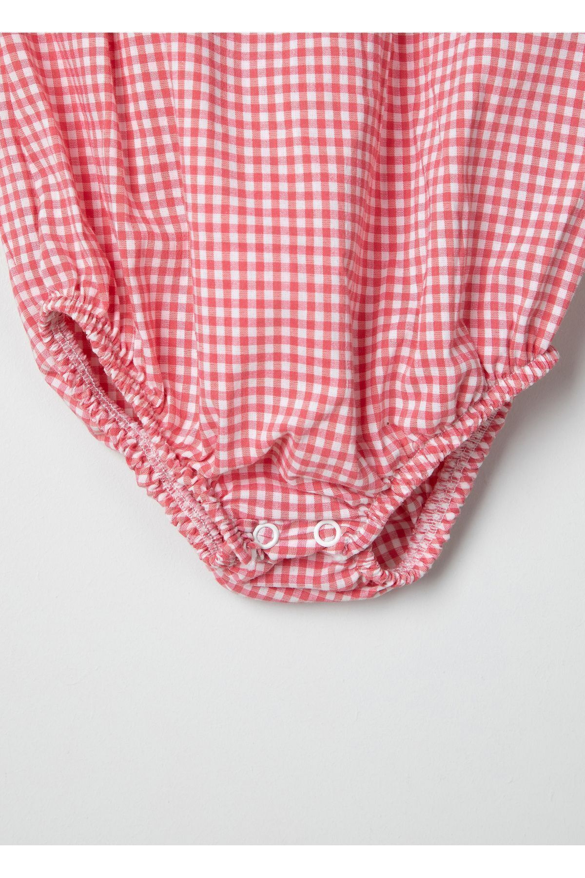 Rise Raba Kız Bebek Tulum Şirin Kareli Fiyonklu Yazlık Tulum fotoğrafı 4 (önizleme)