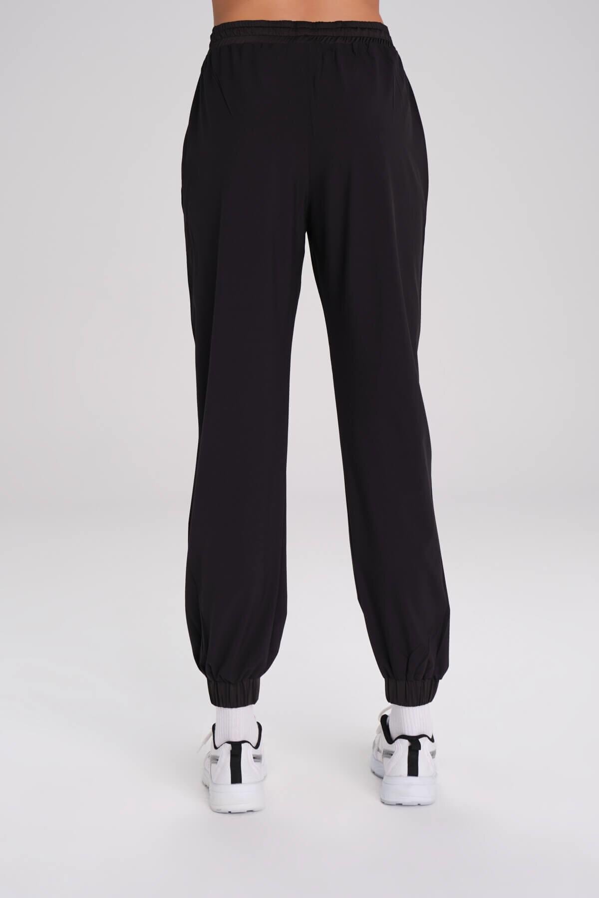 Haşema  Active Lastikli Paça Siyah Jogger Spor Pantolonu Eşofman Altı ACT-1 - Görsel 5