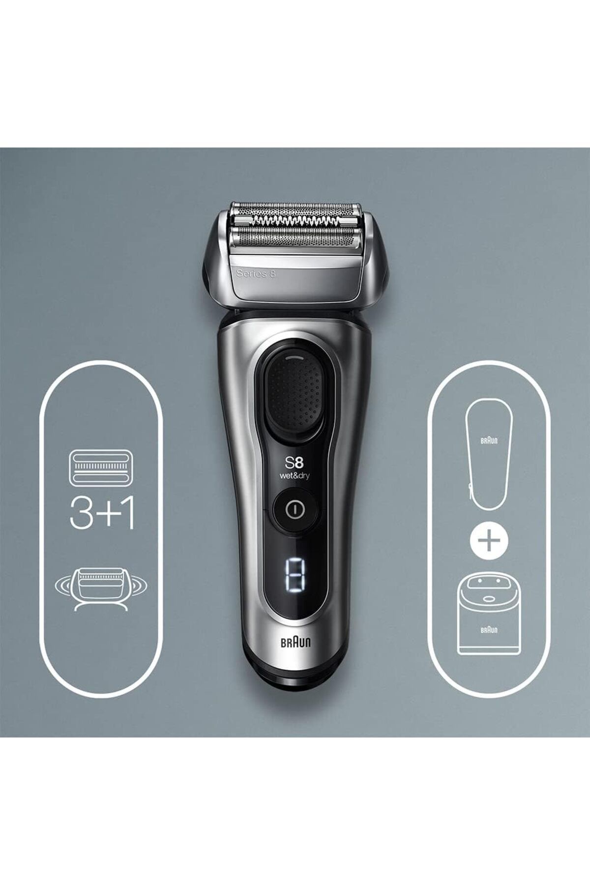 Braun-Series 8, 5-in-1 SmartCare Center, Precise shaving, 8D Flex head, Travel case - 8467cc 2