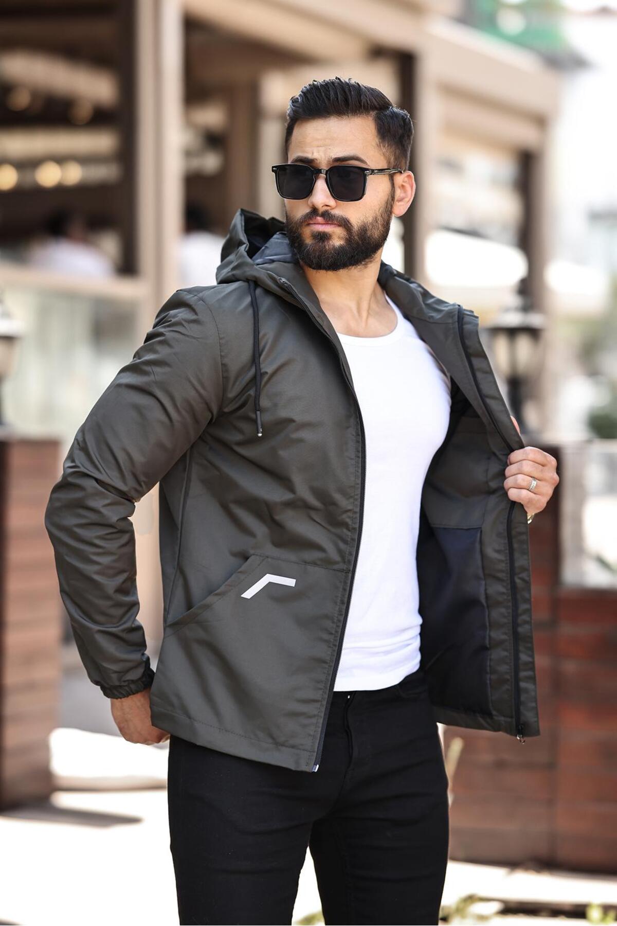 کاپشن مردانه خاکی DOXGER | 3470 اورجینال - تصویر 3