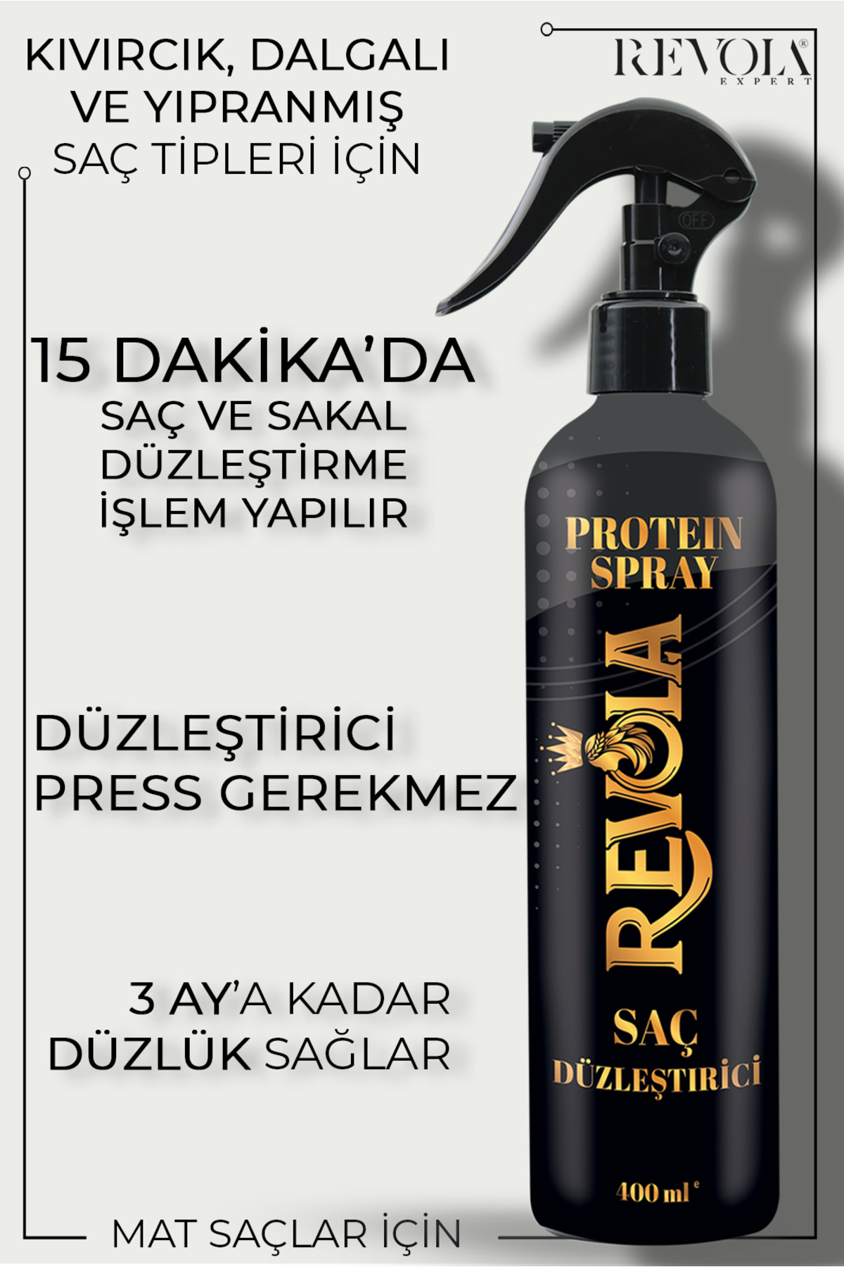 revola Protein&Keratin Saç Ve Sakal Düzleştirici Likit Sprey 400