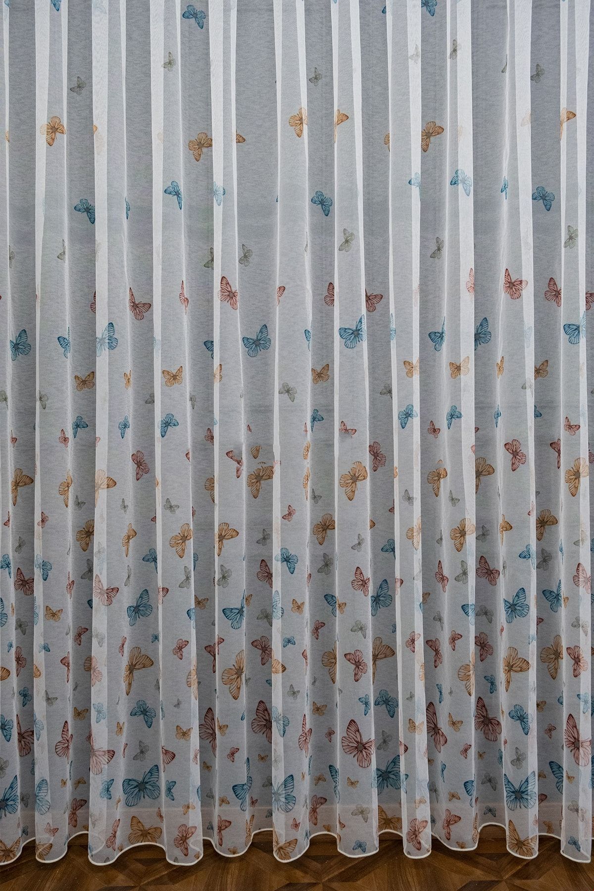 Brillant-Farbateks Butterfly Butterfly Pattern Μοντέλο Πολύχρωμη Κουρτίνα από τούλι με σπάσιμο πτυχωτό 3