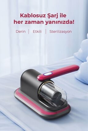 EN SİGA Şarjlı Kablosuz Süpürge Yatak Kanepe Halı Toz Tüy Alerji Uv Işınlı Ev...