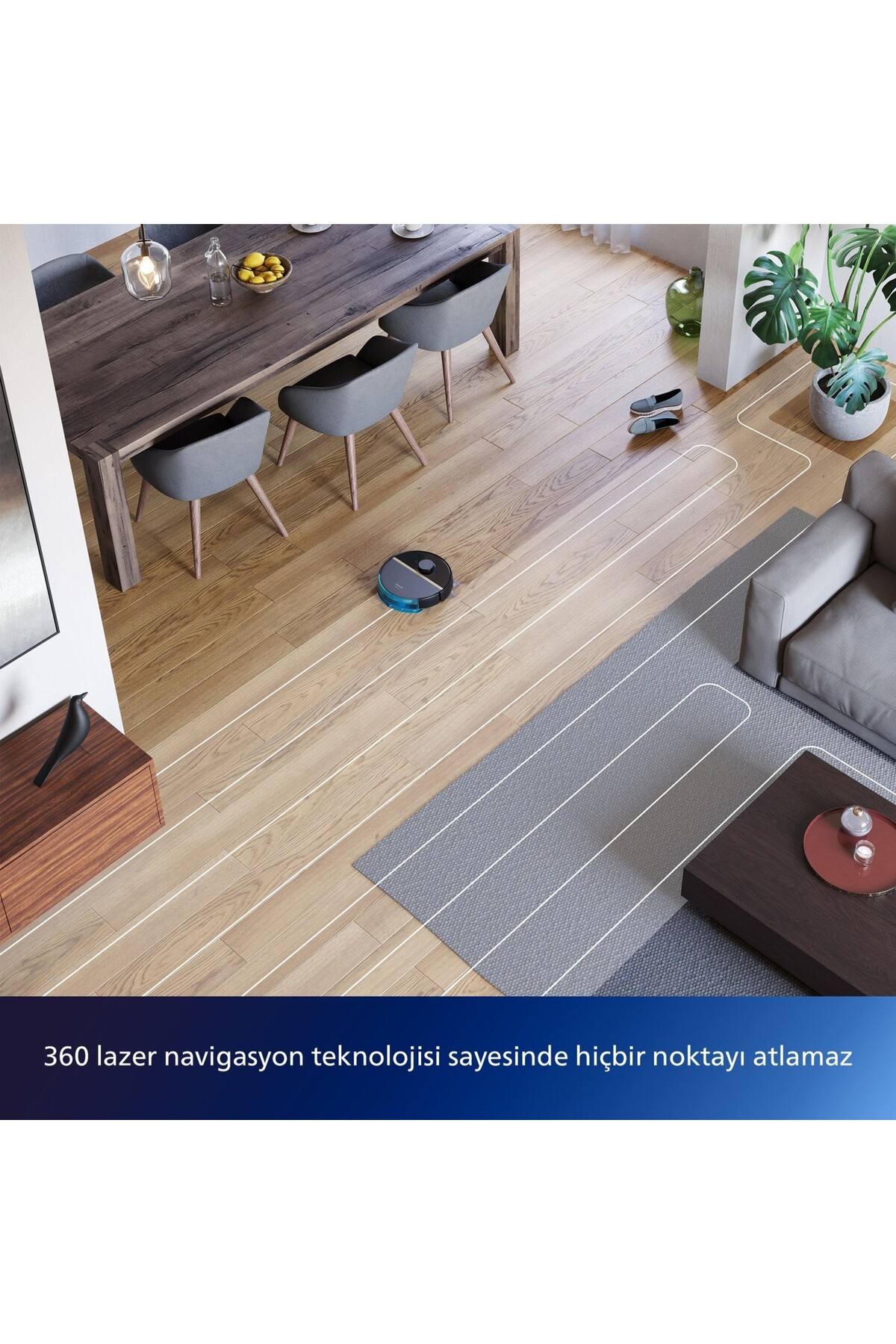 HomeRun 7000 Serisi Aqua Çöp İstasyonlu Siyah Gold Akıllı Robot Süpürge 4