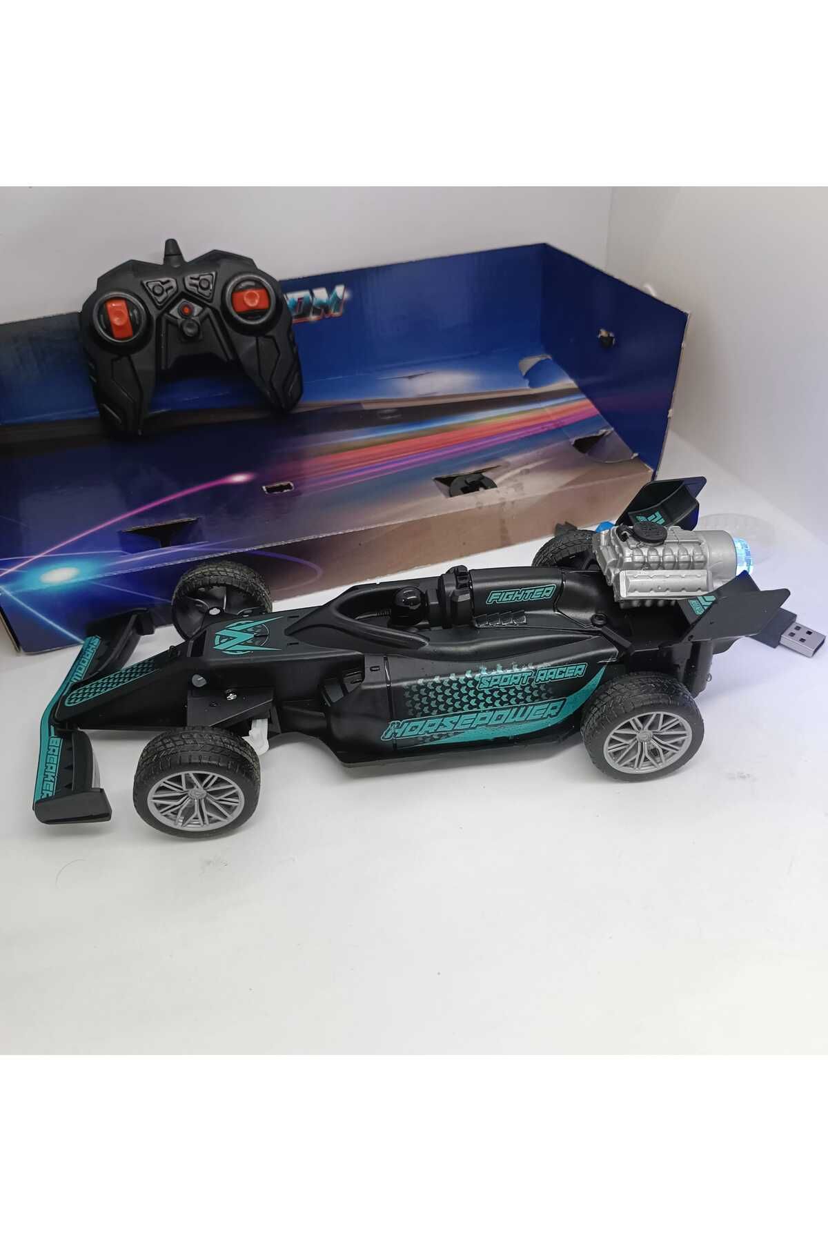 Süper Hızlı Uzaktan Kumandalı Şarjlı Formula 1 Arabası Buhar Atan Duman Çıkaran F1 Araba