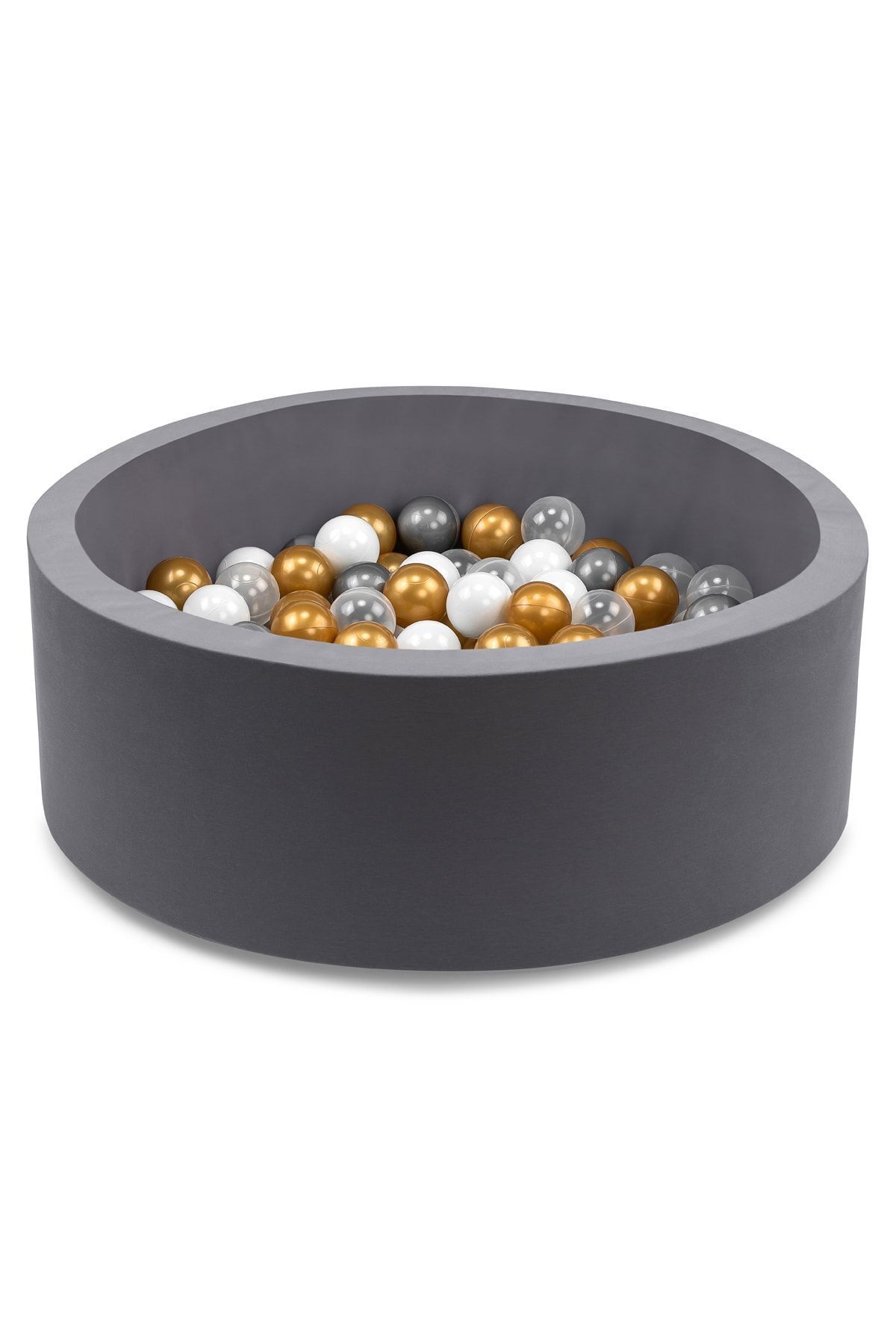 Bubble Pops Gri Sünger Top Havuzu - Beyaz/şeffaf/gri/gold Toplar