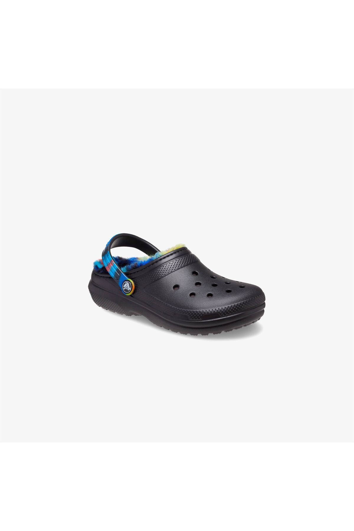 Crocs-Klassische, gefütterte Spray Dye Clog-Hausschuhe für Kinder in Schwarz 5