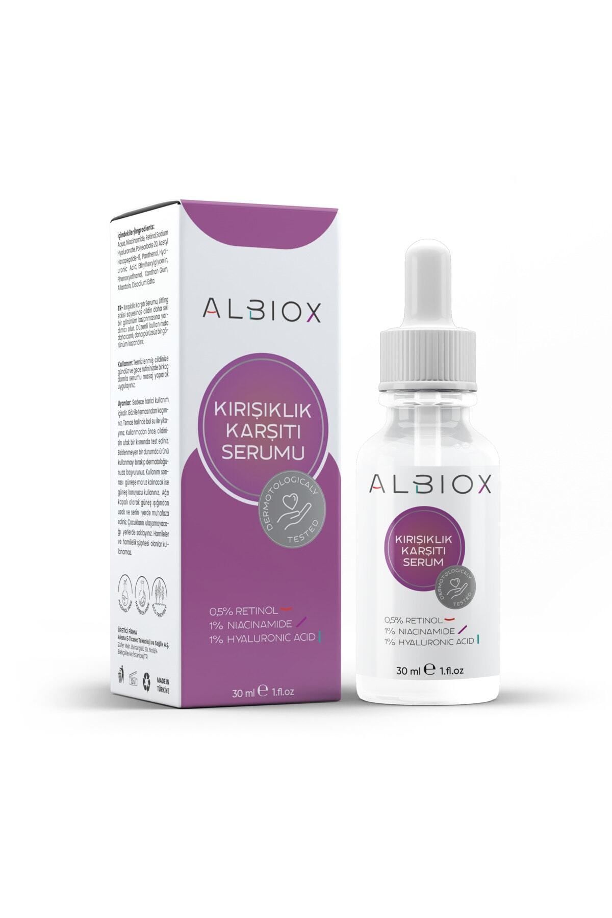 سرم ترمیم کننده ضد چروک (رتینول + نیاسینامید + هیالورونیک اسید) 30 میلی لیتر Albiox
