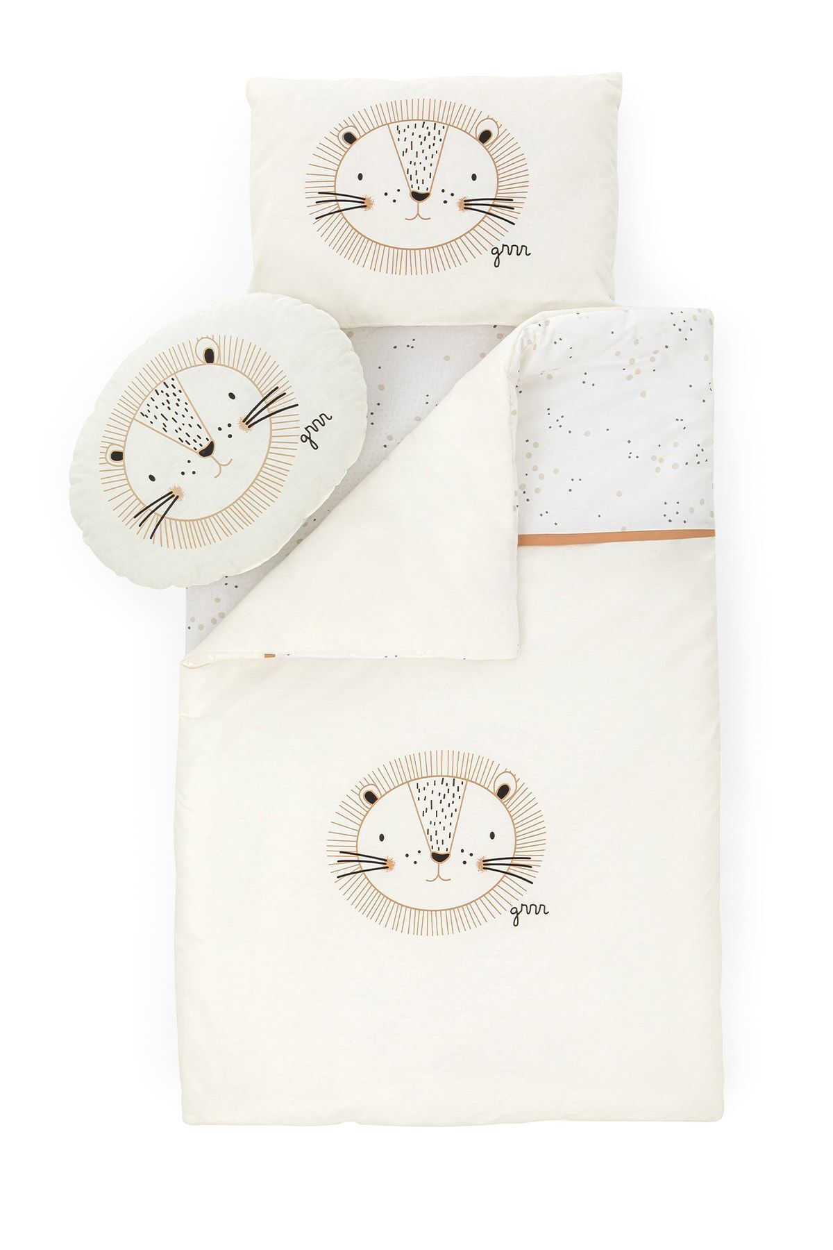 Wellgro Baby Lion 5 Parça Beşik Uyku Seti, 90x60 cm Bebek Beşik Uyku Takımı -Ekru fotoğrafı 3 (önizleme)