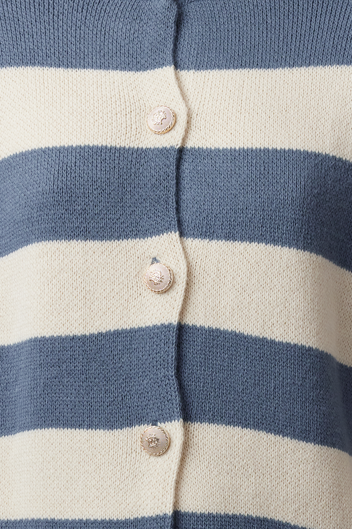 Trendyolmilla  Indigo Çizgili Basic Ceket Görünümlü Triko Hırka TWOAW24HI00091 - Görsel 4