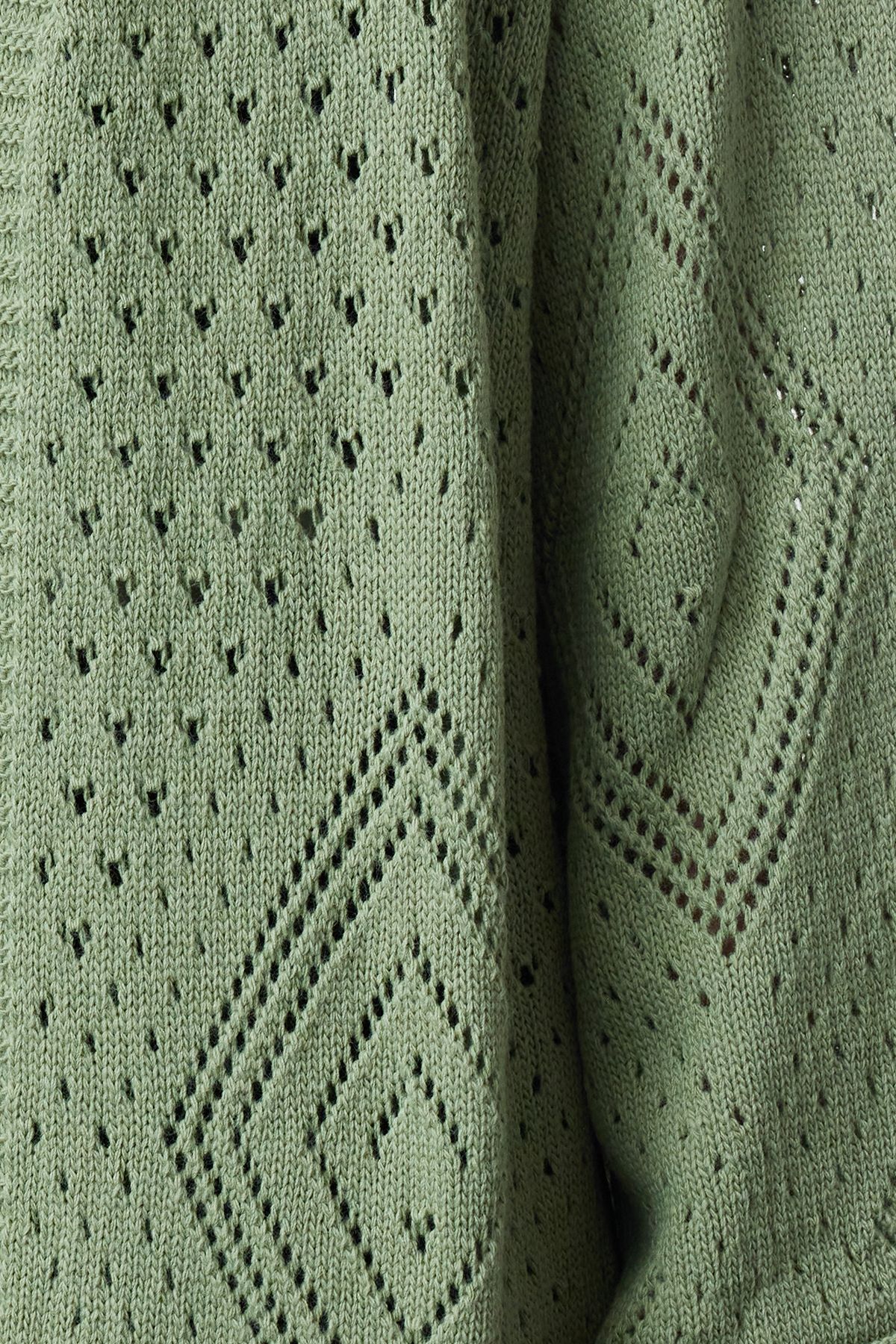 Trendyol Collection-Mintfarbener, durchbrochener/durchbrochener Midi-Strickjacke mit breiter Passform – TWOAW24HI00331 3