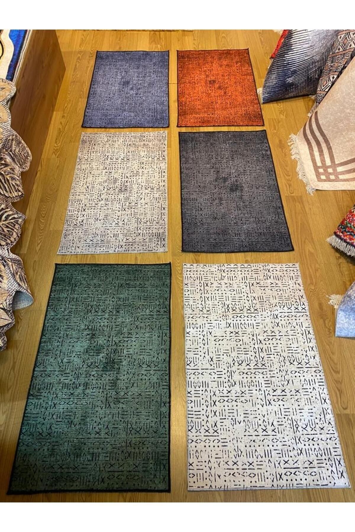 WOOLLY HOME COLLECTİON-طقم حمام مكون من قطعتين مطبوع رقميًا وقابل للغسل في الغسالة (60x100/40x60) - WLLY1813 2