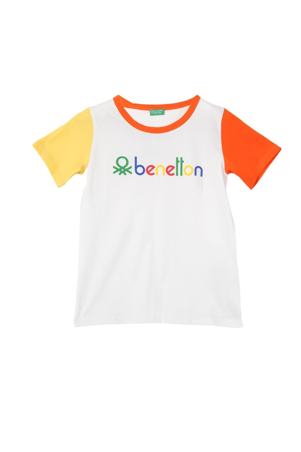 Benetton Maglietta Bianca Benetton Basic T Shirt UNITED COLORS OF