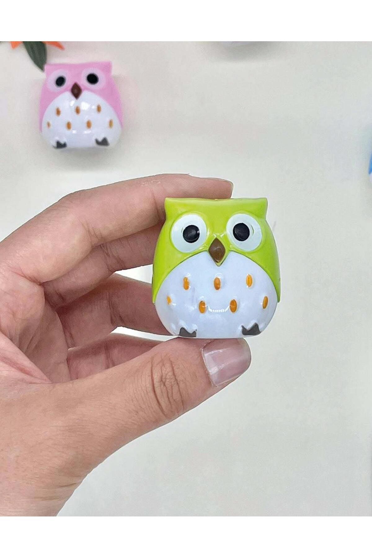 Kağıt Gemi Dükkan-Green Owl Pencil Sharpener 3