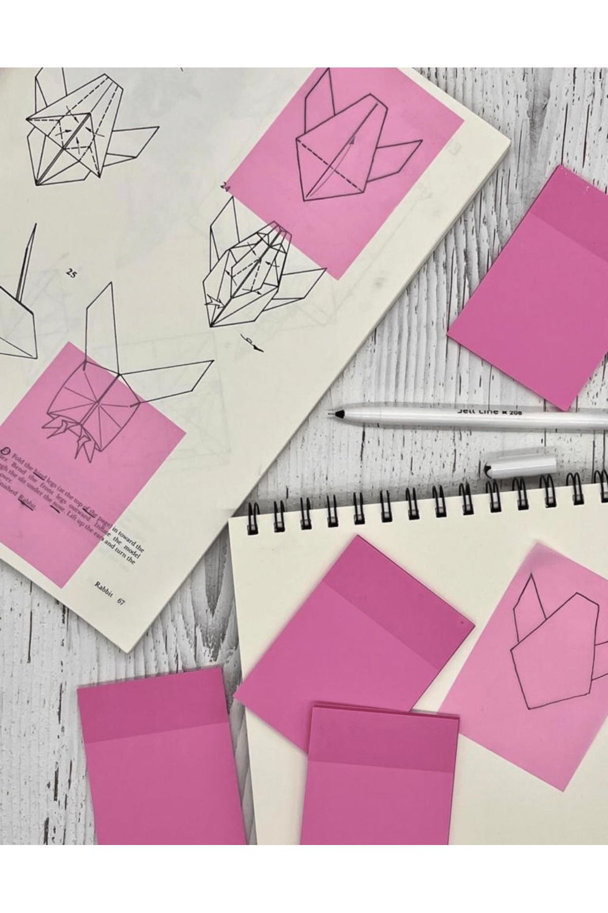 Kağıt Gemi Dükkan-Soft Dark Pink Transparent Post-it / Transparent Sticky Note / Sticky Note / Bullet Journal 7