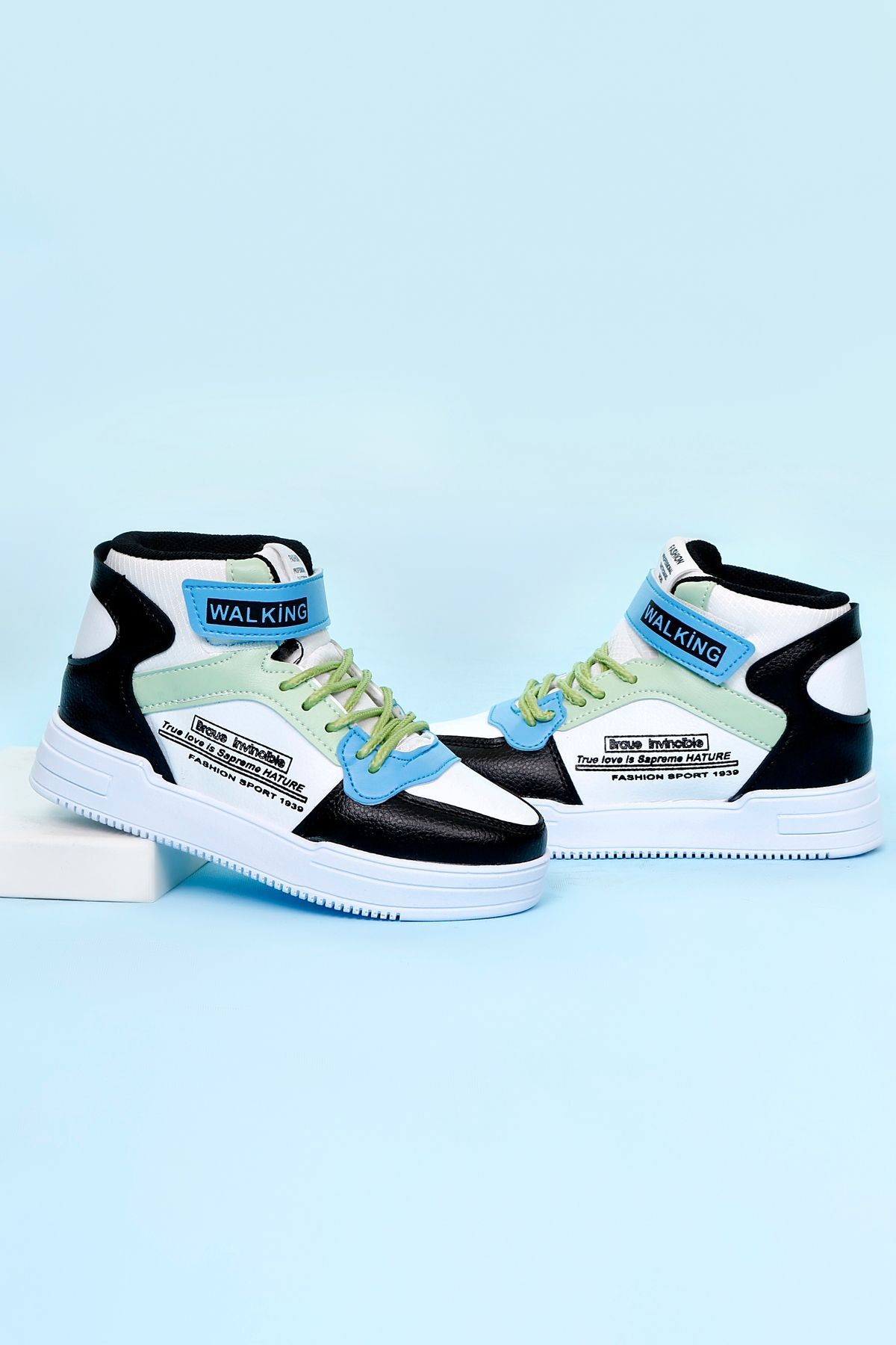 Çocuk Sneaker Spor Ayakkabısı Konforlu Esnek Hava Alan Unisex Kaliteli Bağcıklı Ortapedik