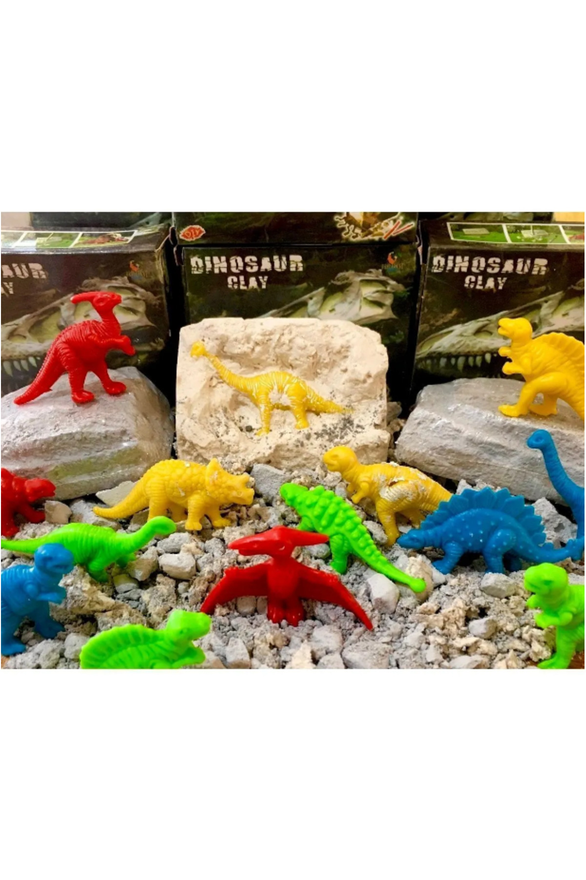 Siparis Time Dinosaur Clay 4 Adet Oyuncak Arkeolojik Bilim Macera