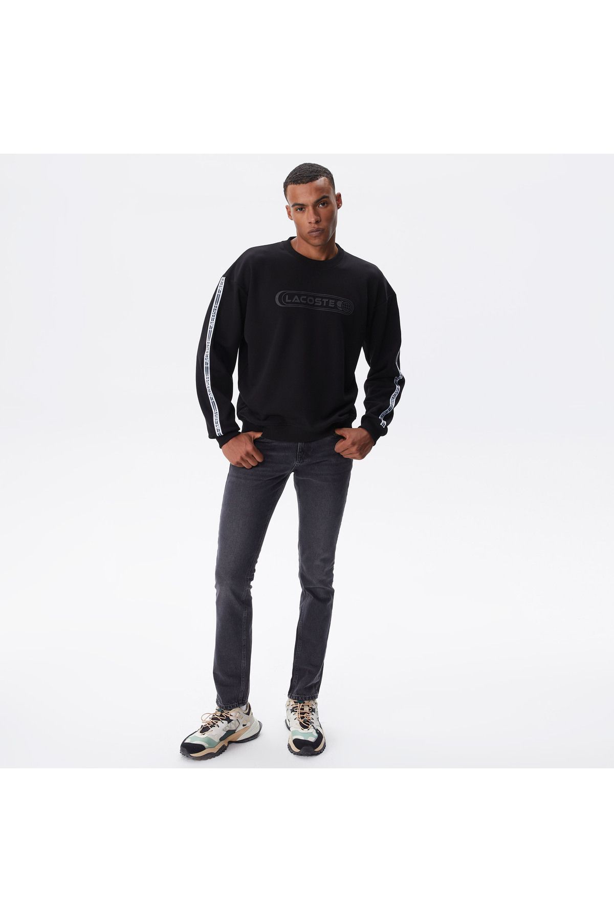 سویشرت مشکی مردانه پیراهن سیاه اورجینال Lacoste