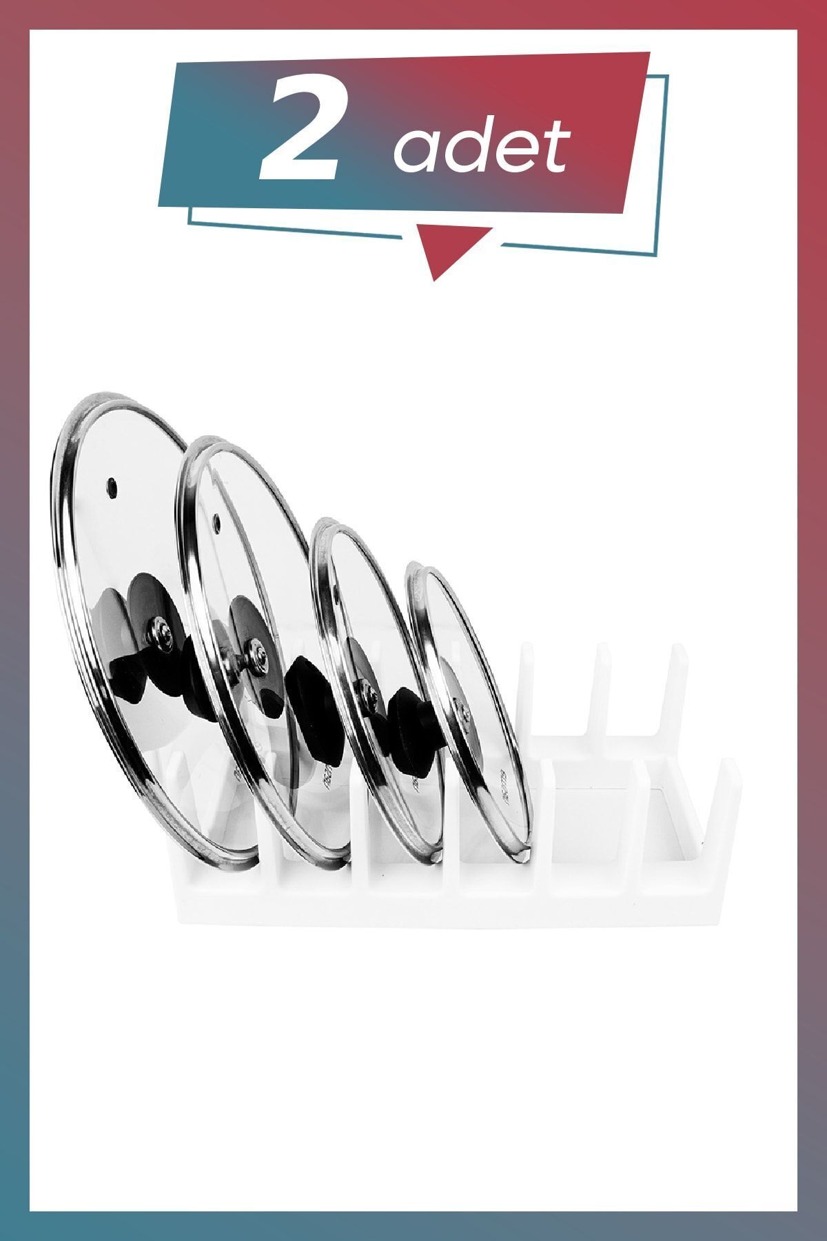 KuzenHome 2 штуки органайзера для кришок каструль, білий, 6 відділень - органайзер для кришок каструль і тарілок