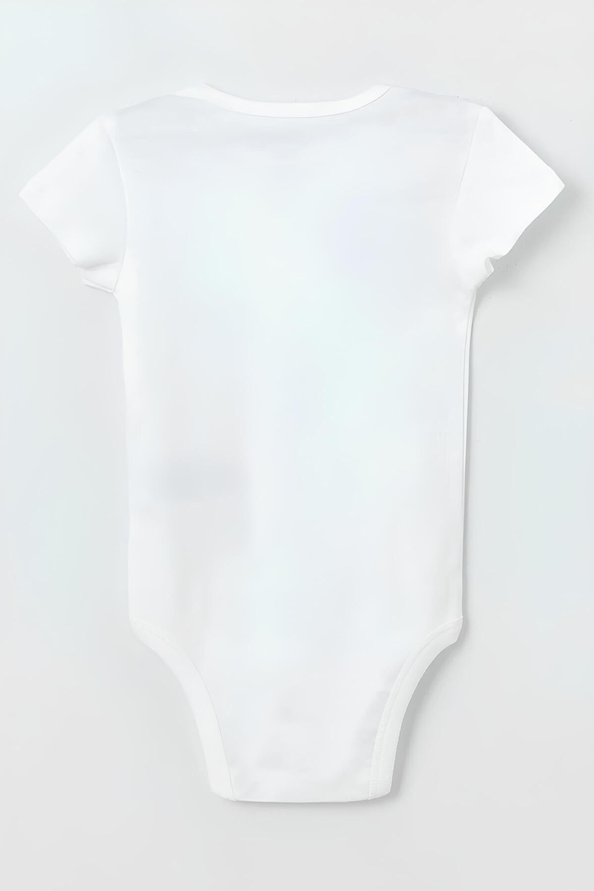 بادی نوزادی پسرانه سفید Overoz | OVEROZBABY5166 اورجینال - تصویر 4