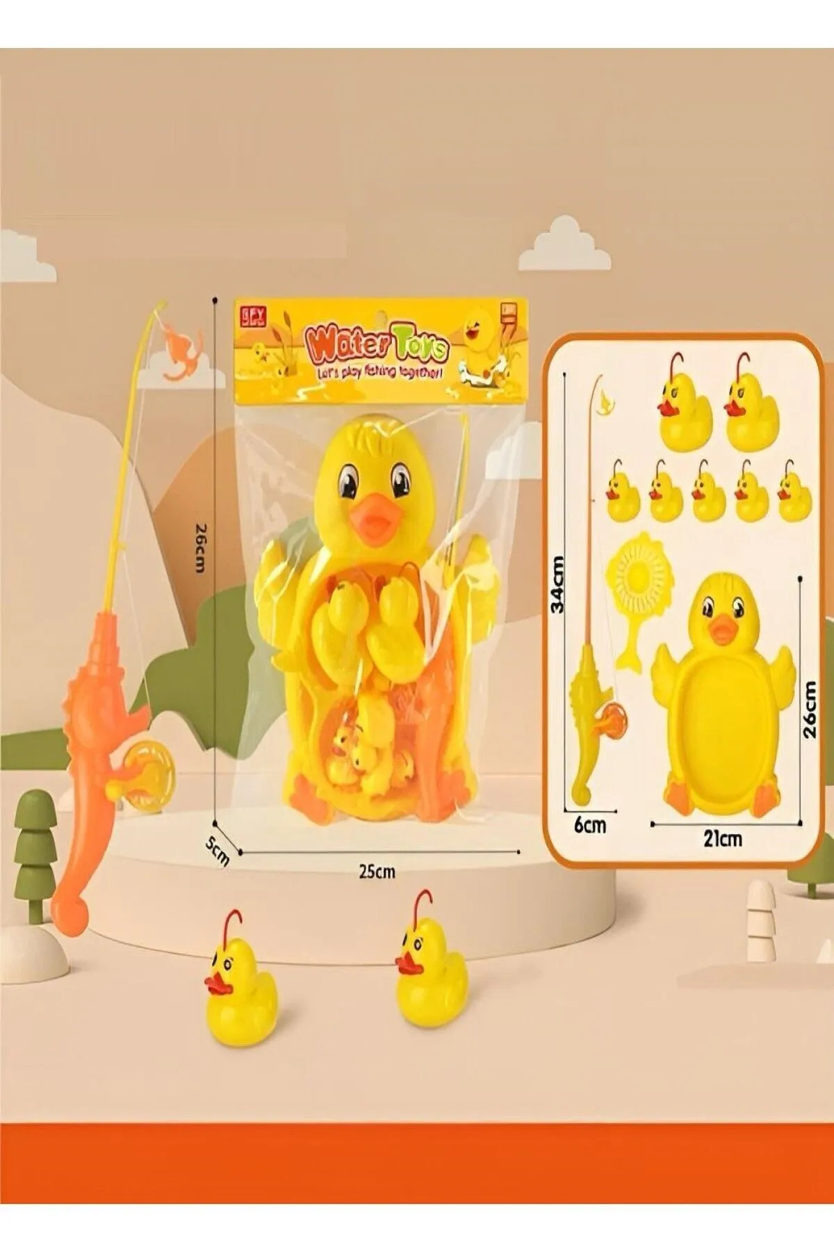 Bundeba Mıknatıs Oltalı Balık Yakalama Oyunu Şirin Ördek Ve Yavruları Havuzlu 11 Parça Eğlenceli Set fotoğrafı 6 (önizleme)
