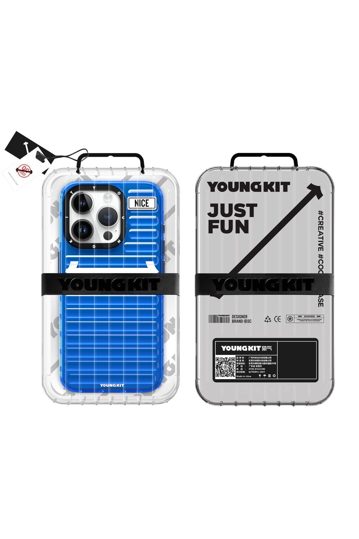 iPhone 15 Pro Max YoungKit Luggage FireFly Serisi Kılıf - Mavi