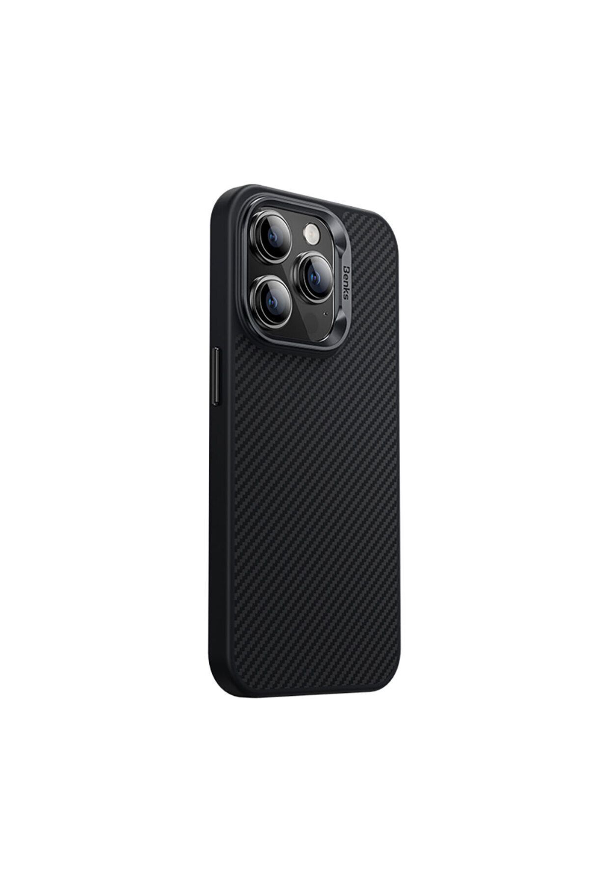 کاور و قاب IPHONE 15 PRO MAX سازگار با غلاف کربن فیبر MAGSAFE شارژ BENGROBES HYBRID ARMORPRO 600D KEVLAR Benks