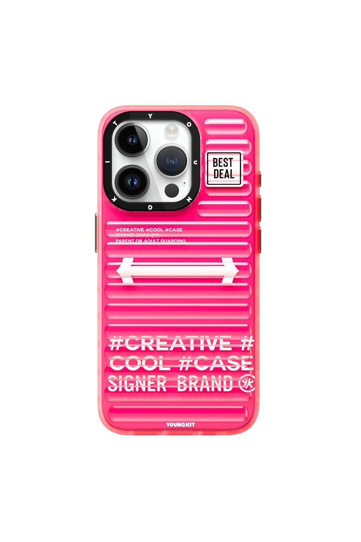 iPhone 15 Pro Max YoungKit Luggage FireFly Serisi Kılıf - Pembe