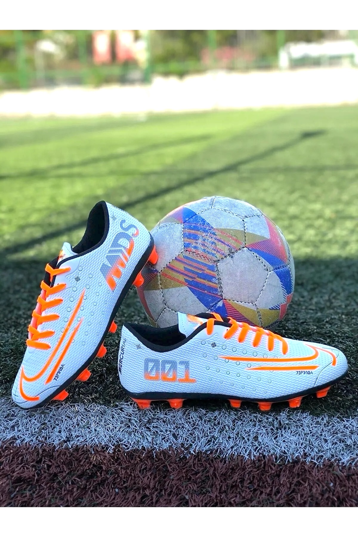 Yusufshoes Erkek Çocuk Krampon Halısaha Futbol Ayakkabısı 001 Beyaz 4
