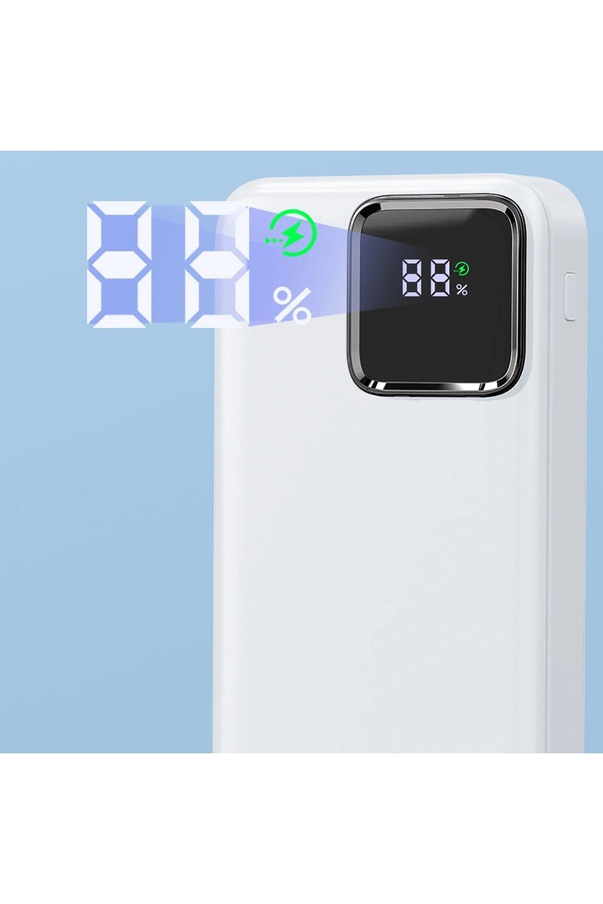 Jc-22 Dijital Led Ekran Şarj Göstergeli Type-c Ve Lightning Kablolu Powerbank 22.5w 20000mah 6