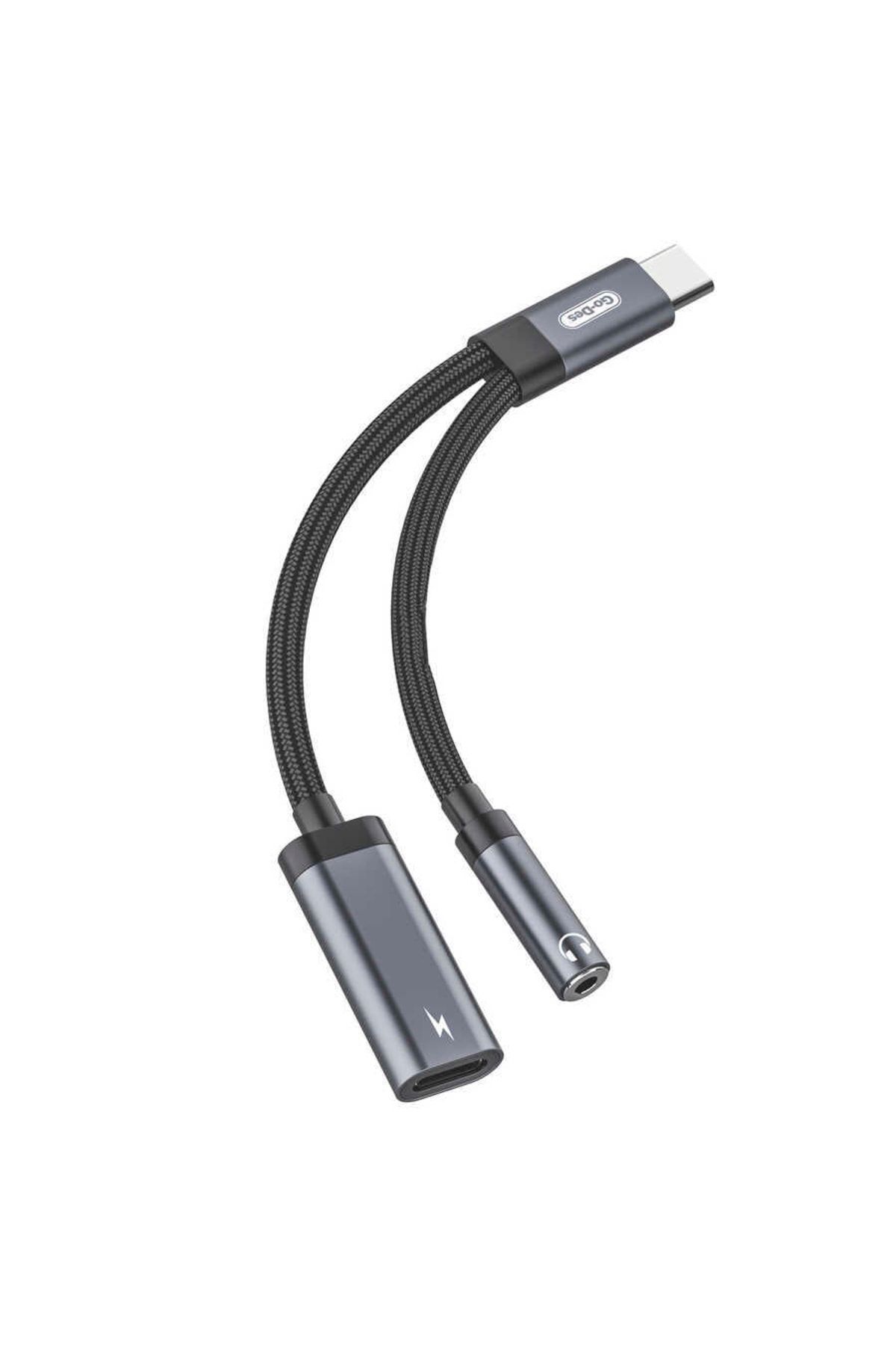 Go Des Gd-uc312 Type-c To 3.5 Mm Aux Headset And Charge Converter Audio Adapter
