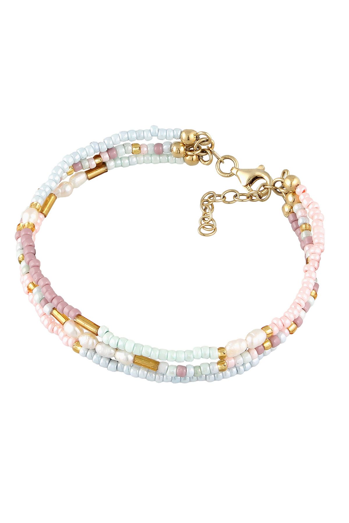 ELLI-925 Silbernes Sußwasserzuchtperlen-Armband – 3 Reihig Glas 2