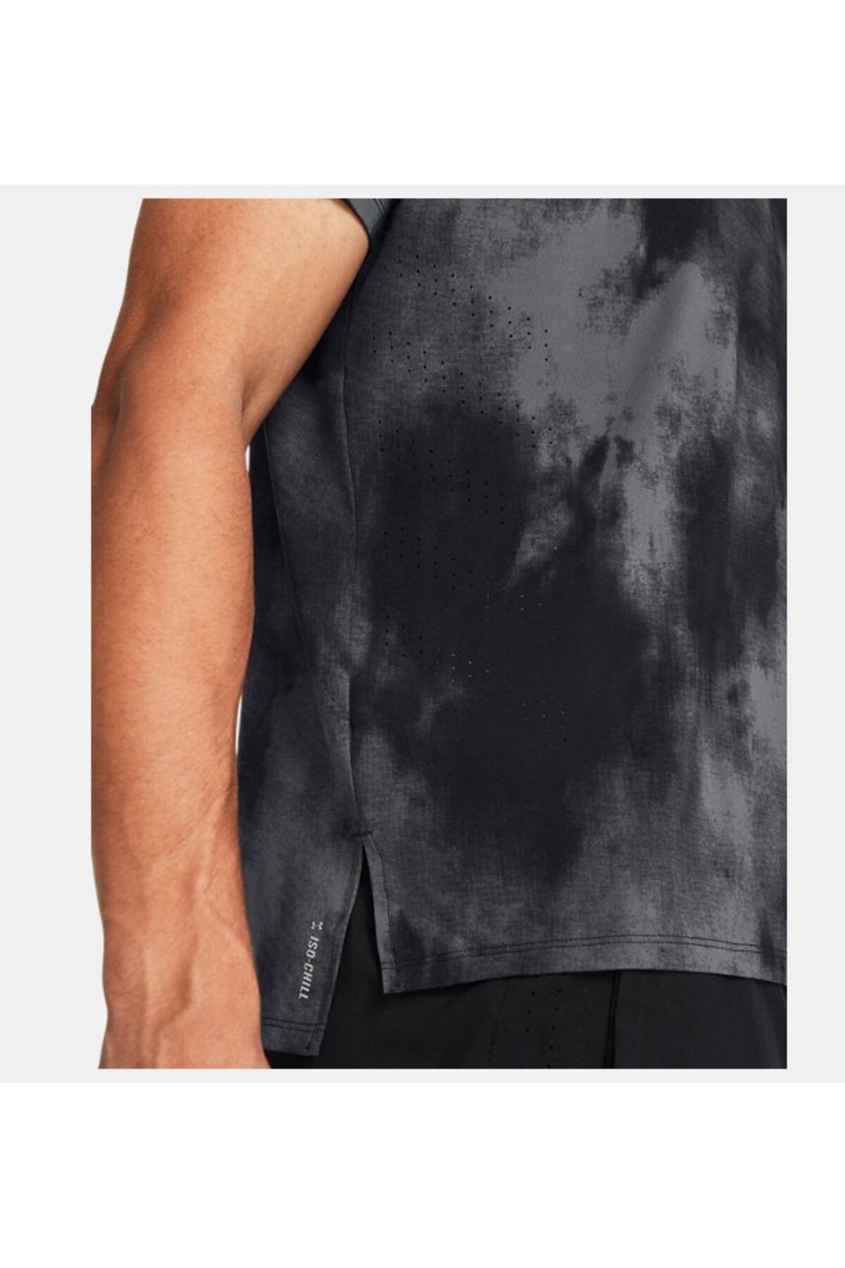 تی شرت ورزشی مشکی مردانه راه اندازی UA آستین کوتاه شستشوی نخبگان 1382615 001 Under Armour