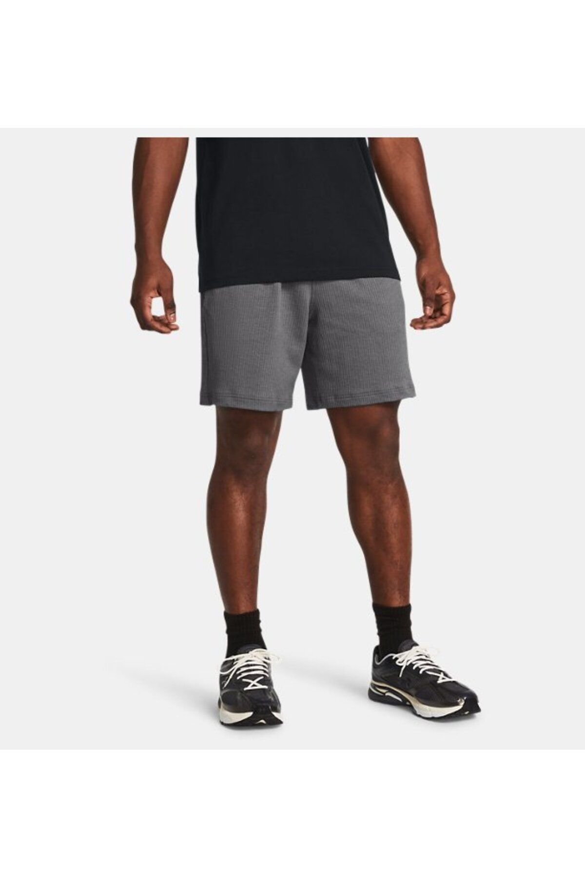 شورت ورزشی خاکستری مردانه های دنده ای در UA MALE 1383101 025 Under Armour