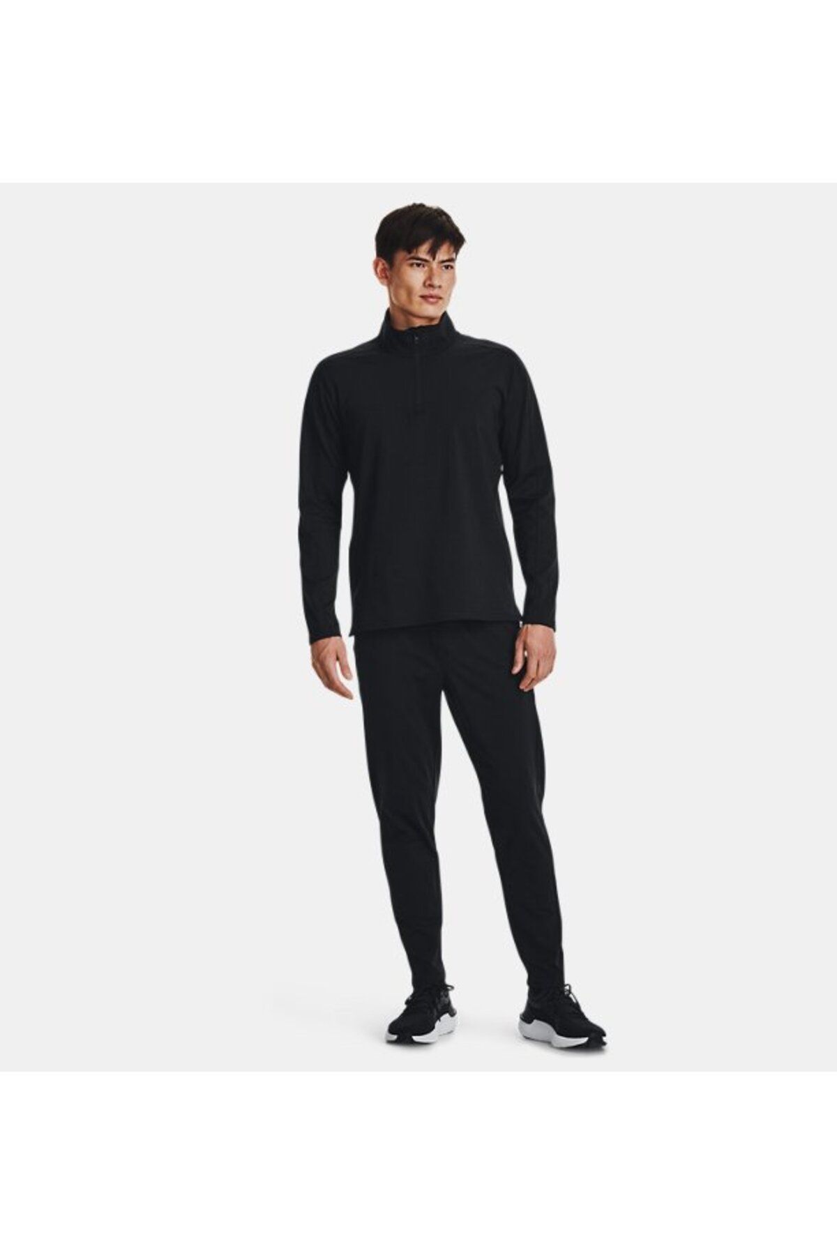 تی شرت ورزشی مشکی مردانه UA 1 4 زیپ 001 Under Armour