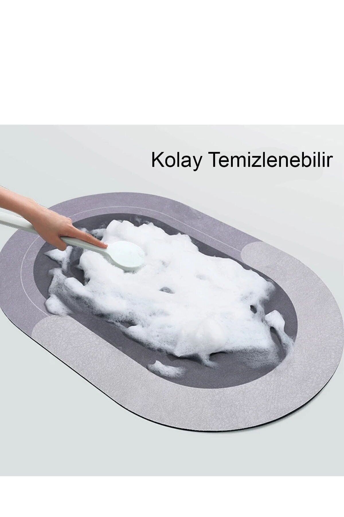 3.5 Mm 40x60 Oval Super Water Absorbent Bath Mat Diatom Ablution Mat