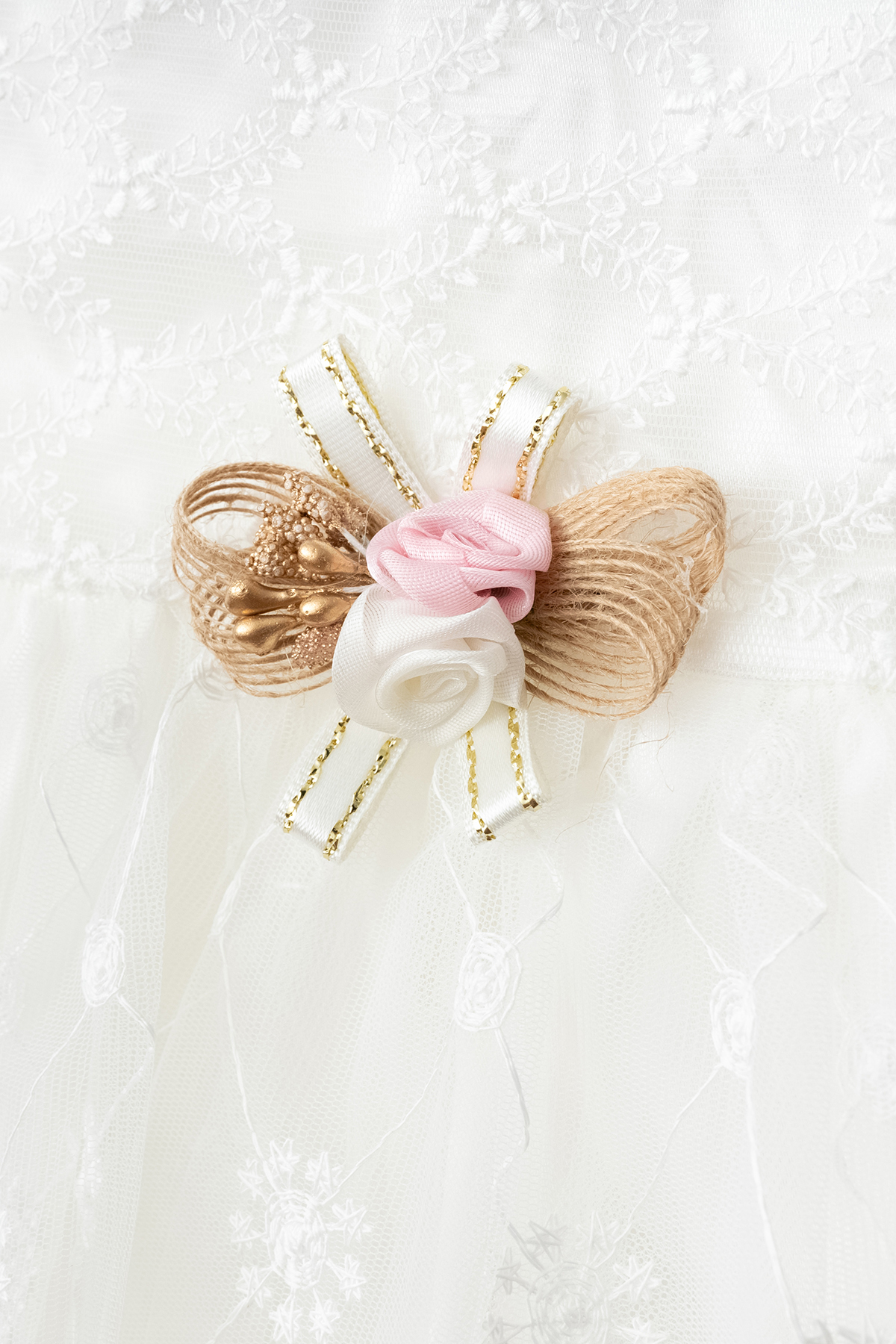 Petite Ponpon Baby Kız Bebek Yenidoğan Mevlüt Elbisesi Bebek Hediyelik Mevlütlük Elbise fotoğrafı 2 (önizleme)