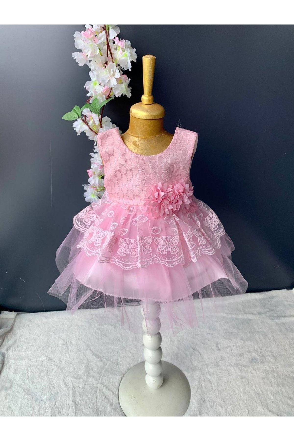 Petite Ponpon Baby Kız Bebek Mevlüt Elbisesi Yeni Doğan Özel Gün Kıyafeti fotoğrafı 2 (önizleme)