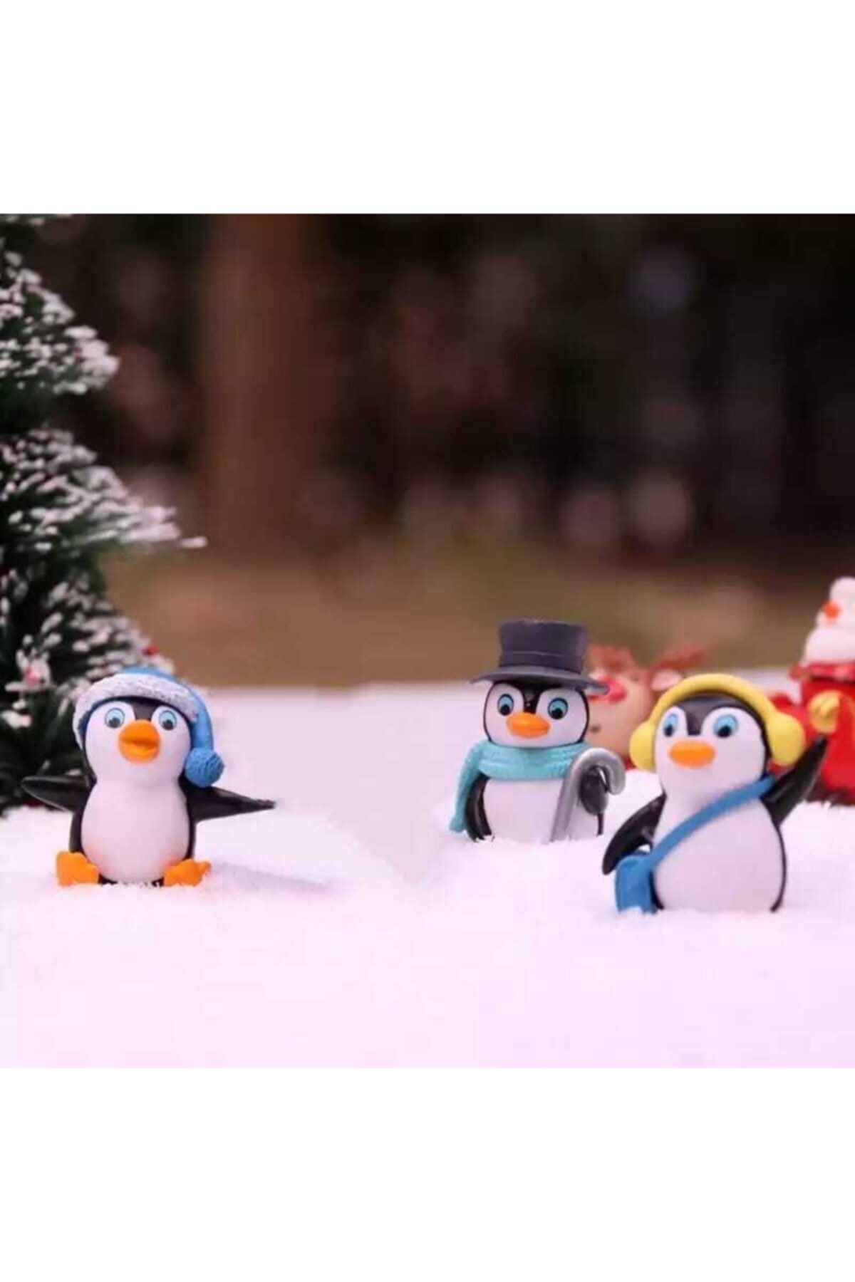 3'lü Penguen Teraryum Süsleri Teraryum Obje Minyatür Obje